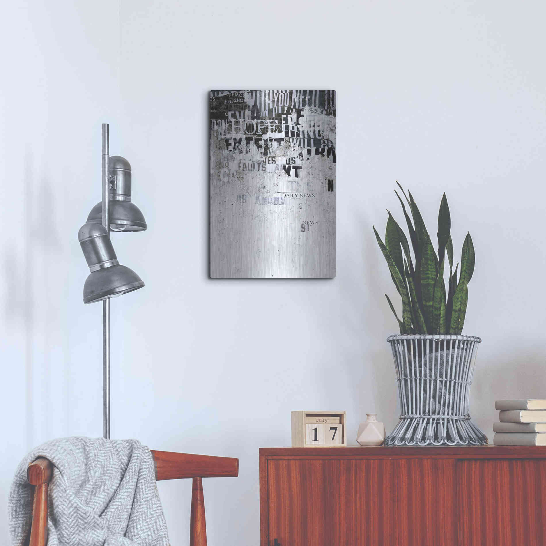 Luxe Metal Art 'Hope' by Design Fabrikken, Metal Wall Art,16x24