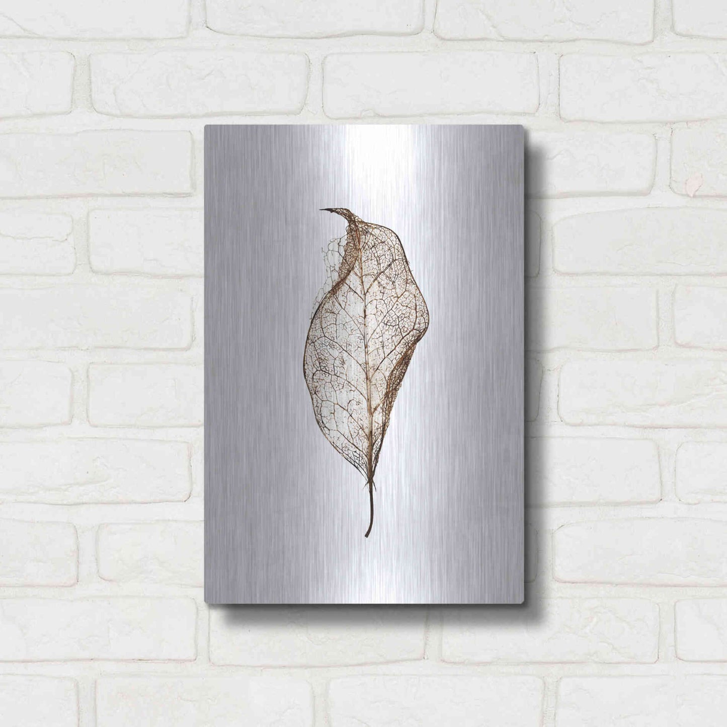 Luxe Metal Art 'Leaf' by Design Fabrikken, Metal Wall Art,12x16