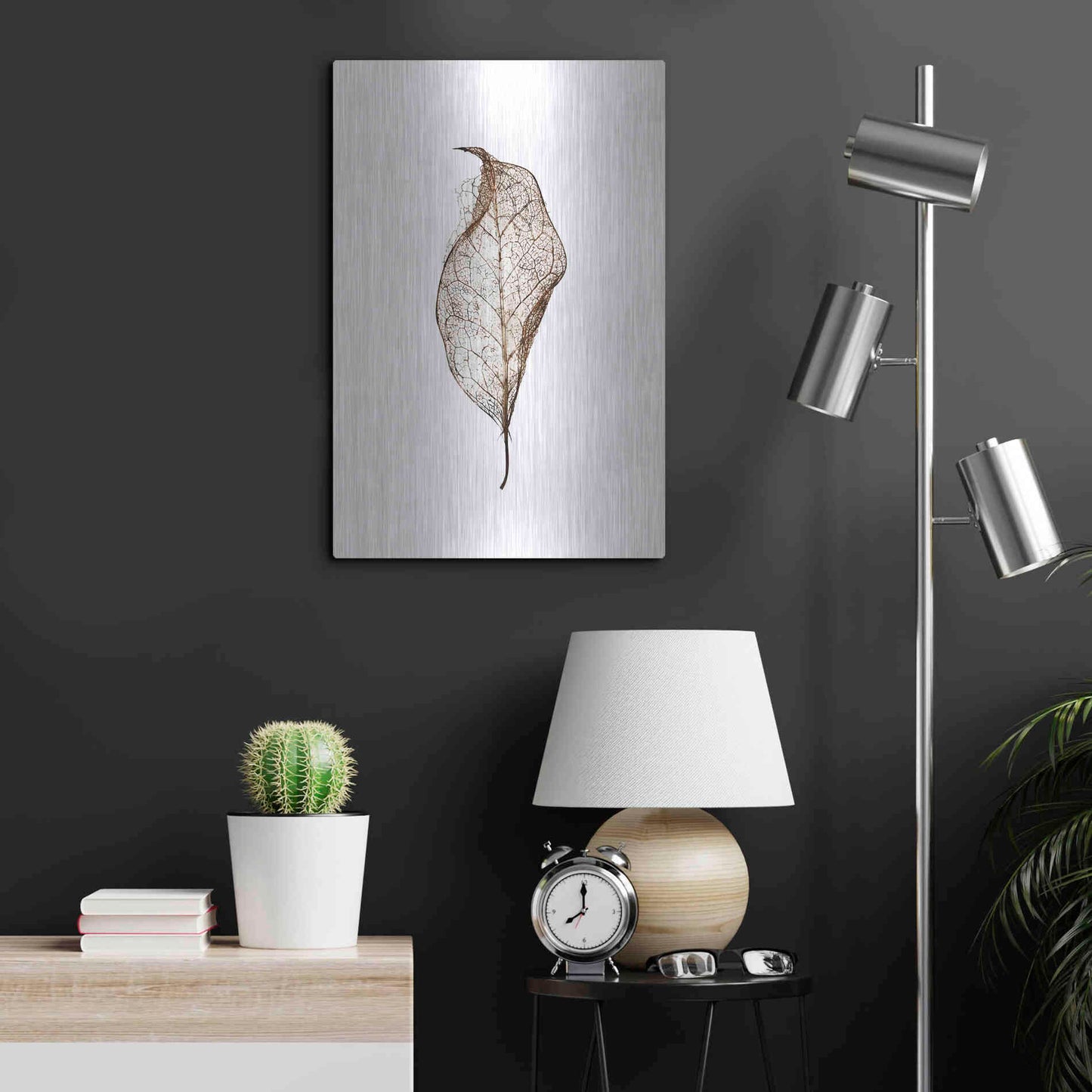 Luxe Metal Art 'Leaf' by Design Fabrikken, Metal Wall Art,16x24