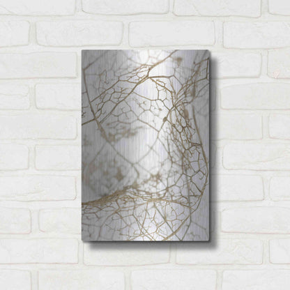 Luxe Metal Art 'Leaf Skeleton' by Design Fabrikken, Metal Wall Art,12x16