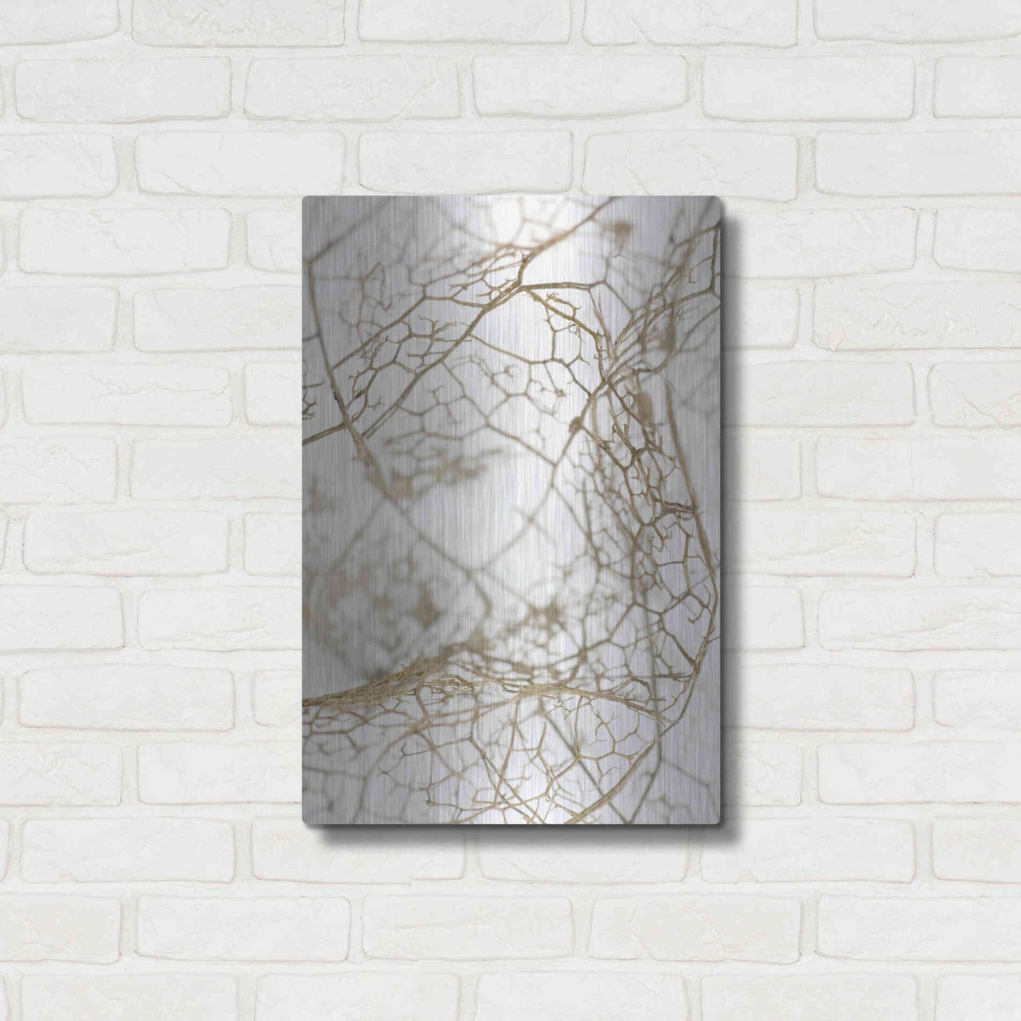Luxe Metal Art 'Leaf Skeleton' by Design Fabrikken, Metal Wall Art,16x24