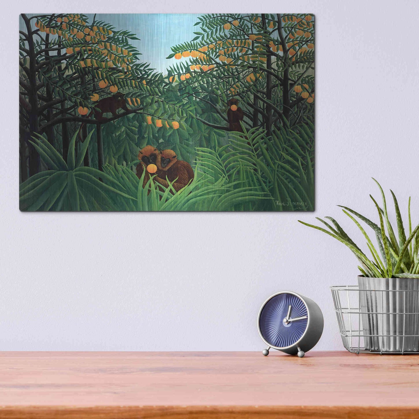 Luxe Metal Art 'The Tropics' by Henri Rousseau, Metal Wall Art,16x12