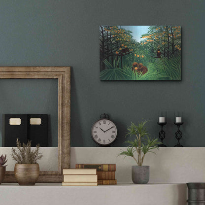 Luxe Metal Art 'The Tropics' by Henri Rousseau, Metal Wall Art,16x12