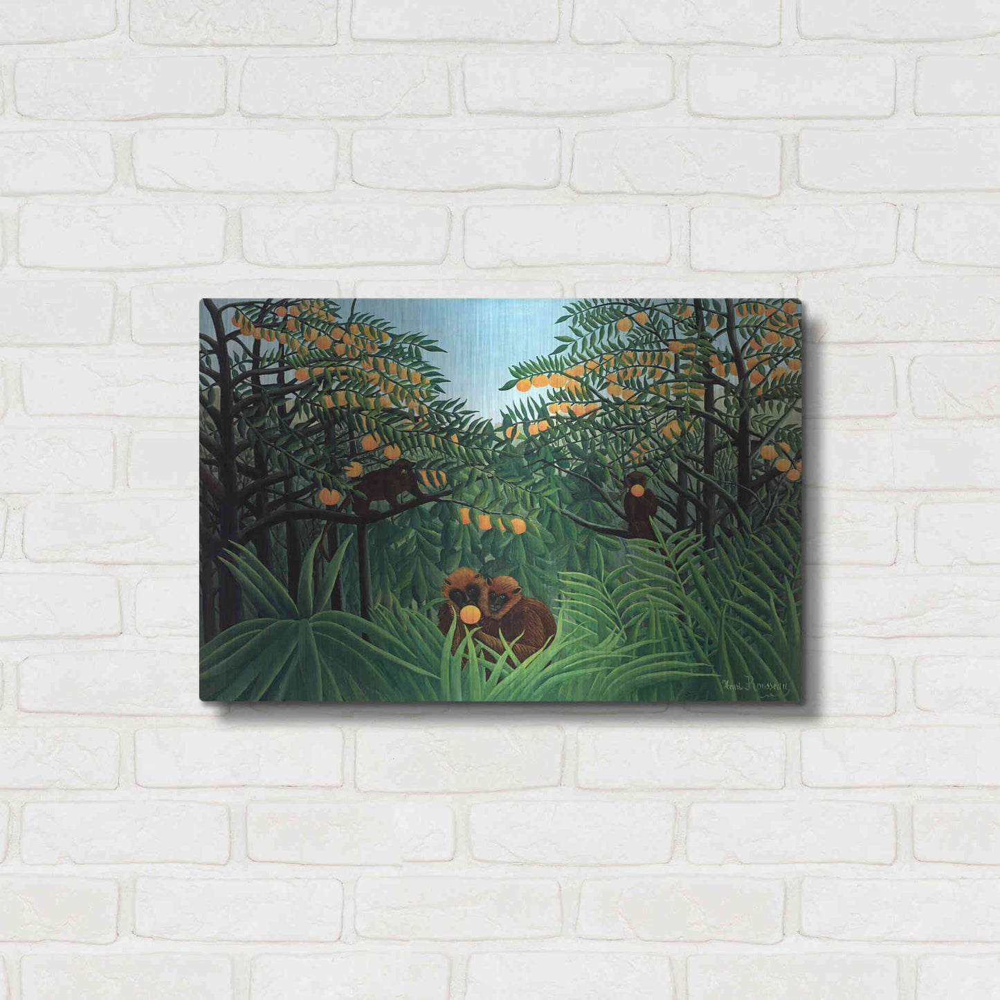 Luxe Metal Art 'The Tropics' by Henri Rousseau, Metal Wall Art,24x16