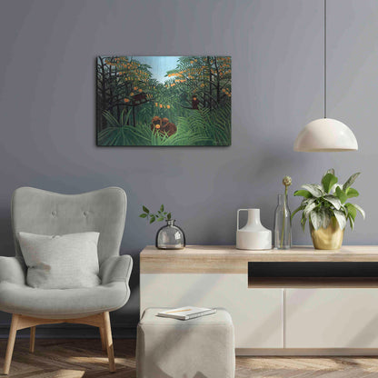 Luxe Metal Art 'The Tropics' by Henri Rousseau, Metal Wall Art,24x16