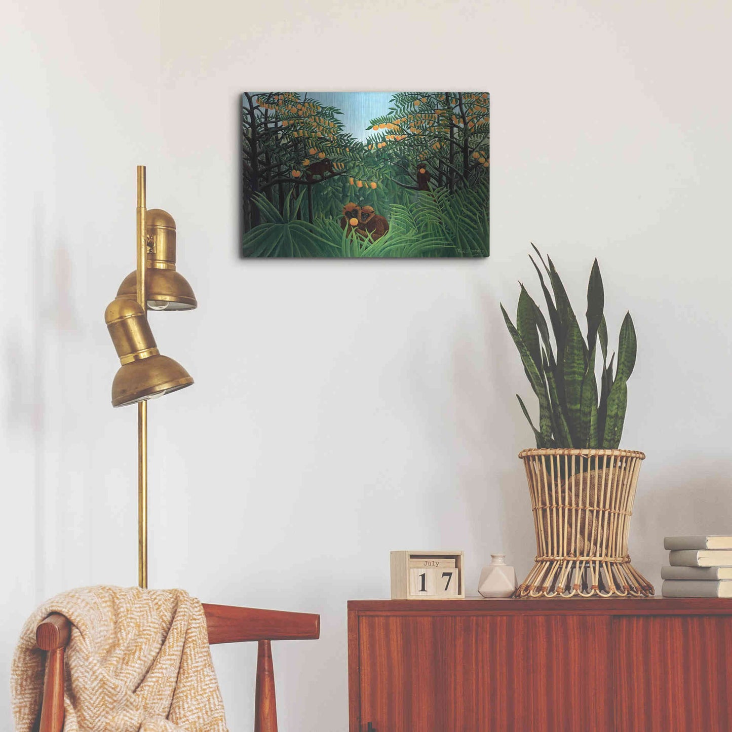Luxe Metal Art 'The Tropics' by Henri Rousseau, Metal Wall Art,24x16