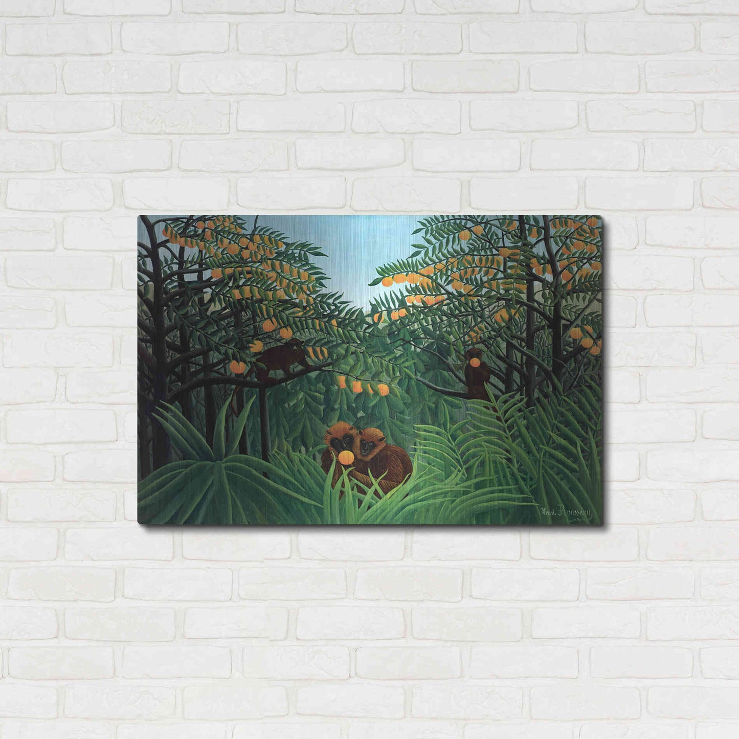 Luxe Metal Art 'The Tropics' by Henri Rousseau, Metal Wall Art,36x24