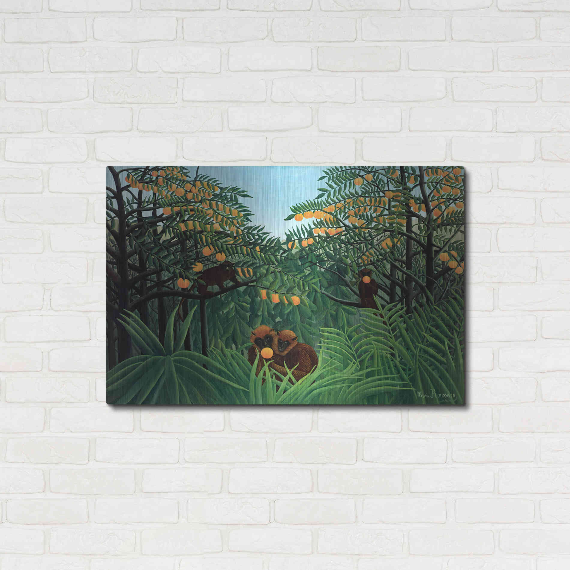 Luxe Metal Art 'The Tropics' by Henri Rousseau, Metal Wall Art,36x24