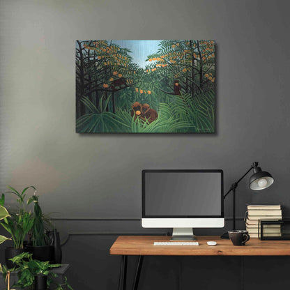 Luxe Metal Art 'The Tropics' by Henri Rousseau, Metal Wall Art,36x24