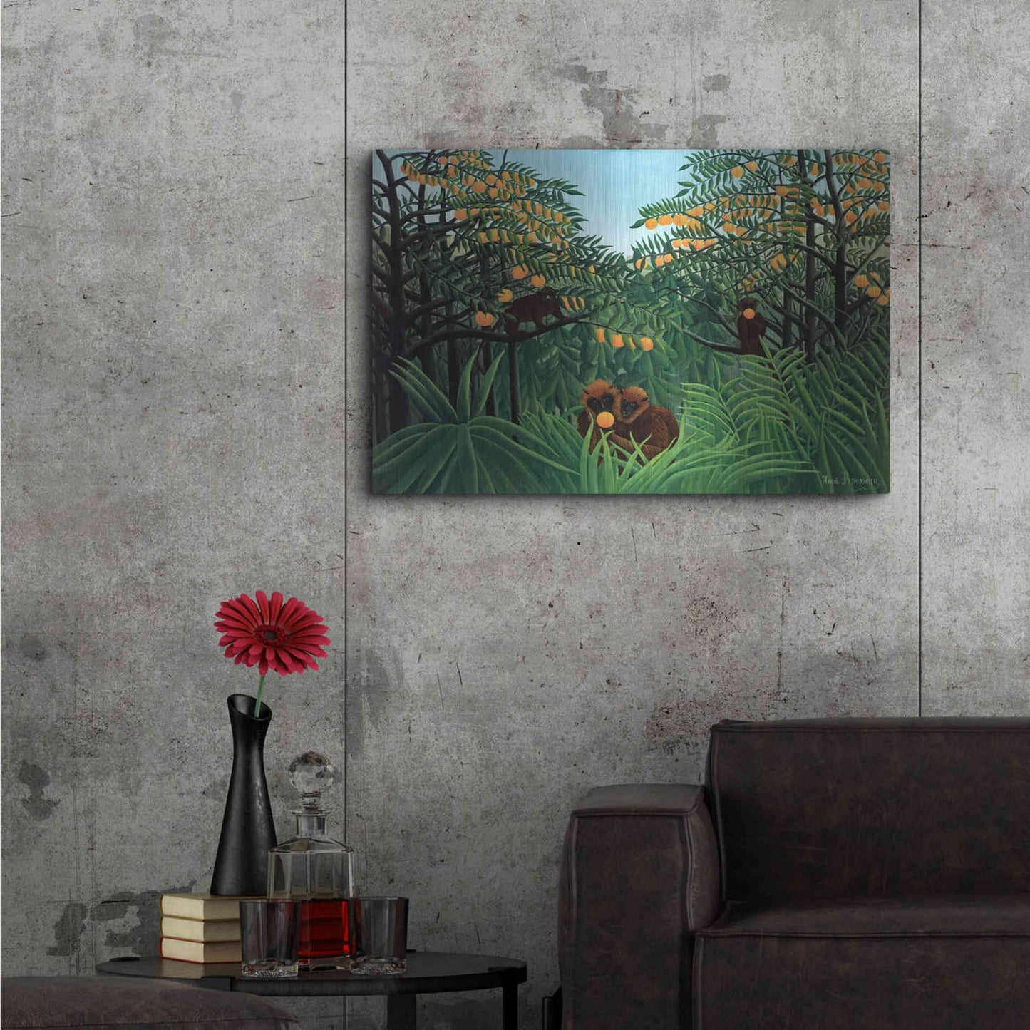 Luxe Metal Art 'The Tropics' by Henri Rousseau, Metal Wall Art,36x24