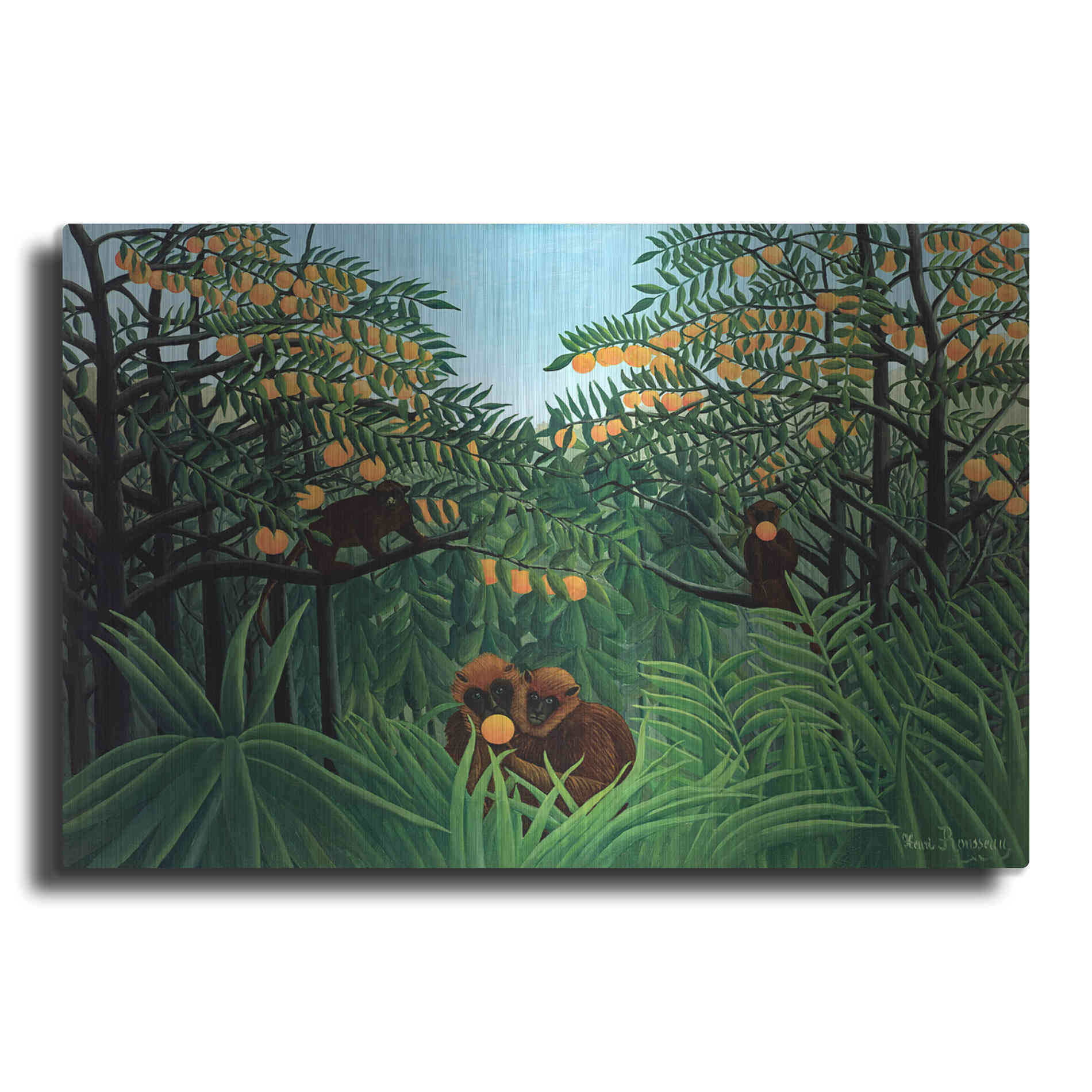 Luxe Metal Art 'The Tropics' by Henri Rousseau, Metal Wall Art
