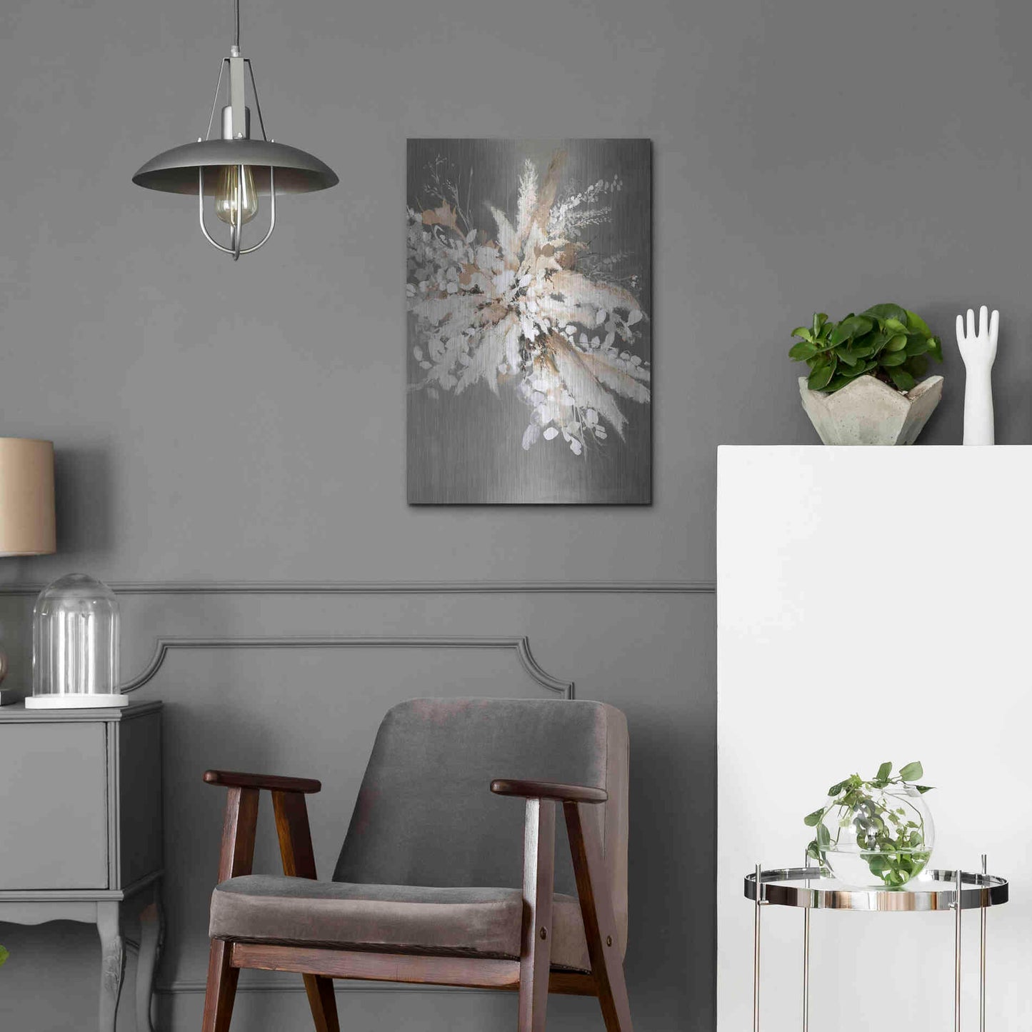 Luxe Metal Art 'Light Leaves 1' by Design Fabrikken, Metal Wall Art,16x24