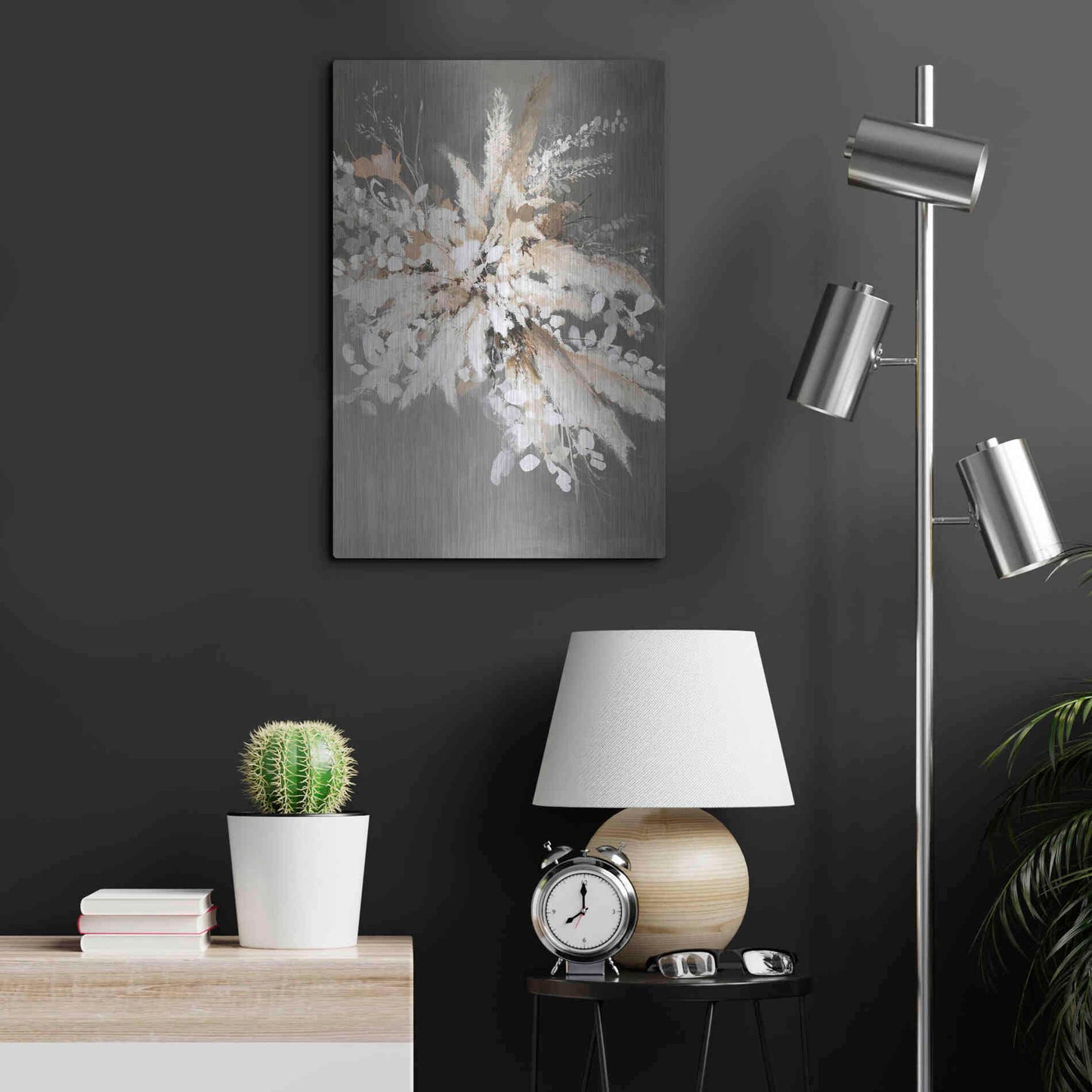 Luxe Metal Art 'Light Leaves 1' by Design Fabrikken, Metal Wall Art,16x24