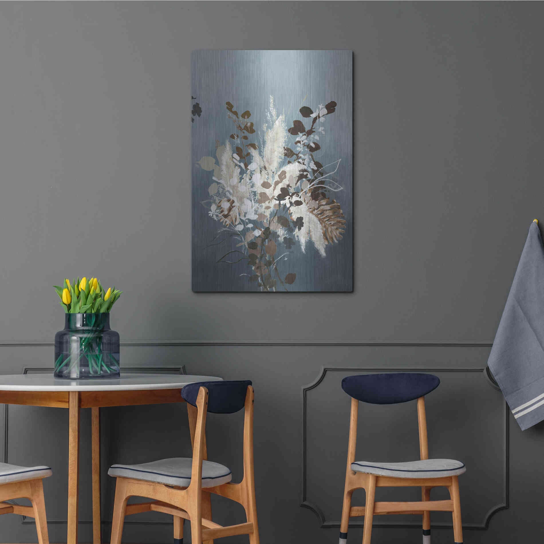 Luxe Metal Art 'Light Leaves 3' by Design Fabrikken, Metal Wall Art,24x36