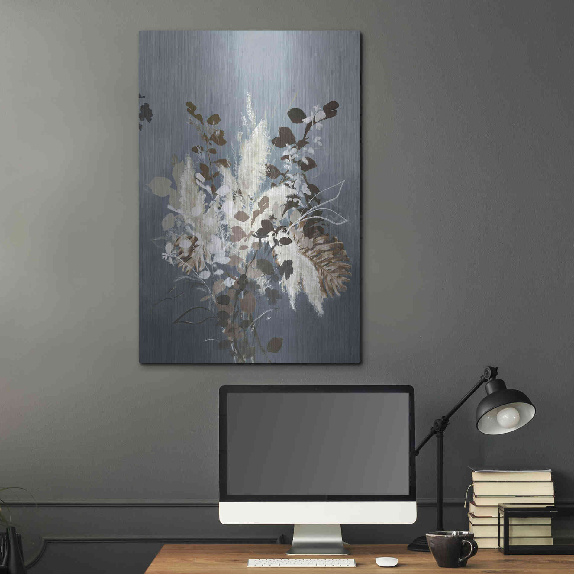 Luxe Metal Art 'Light Leaves 3' by Design Fabrikken, Metal Wall Art,24x36