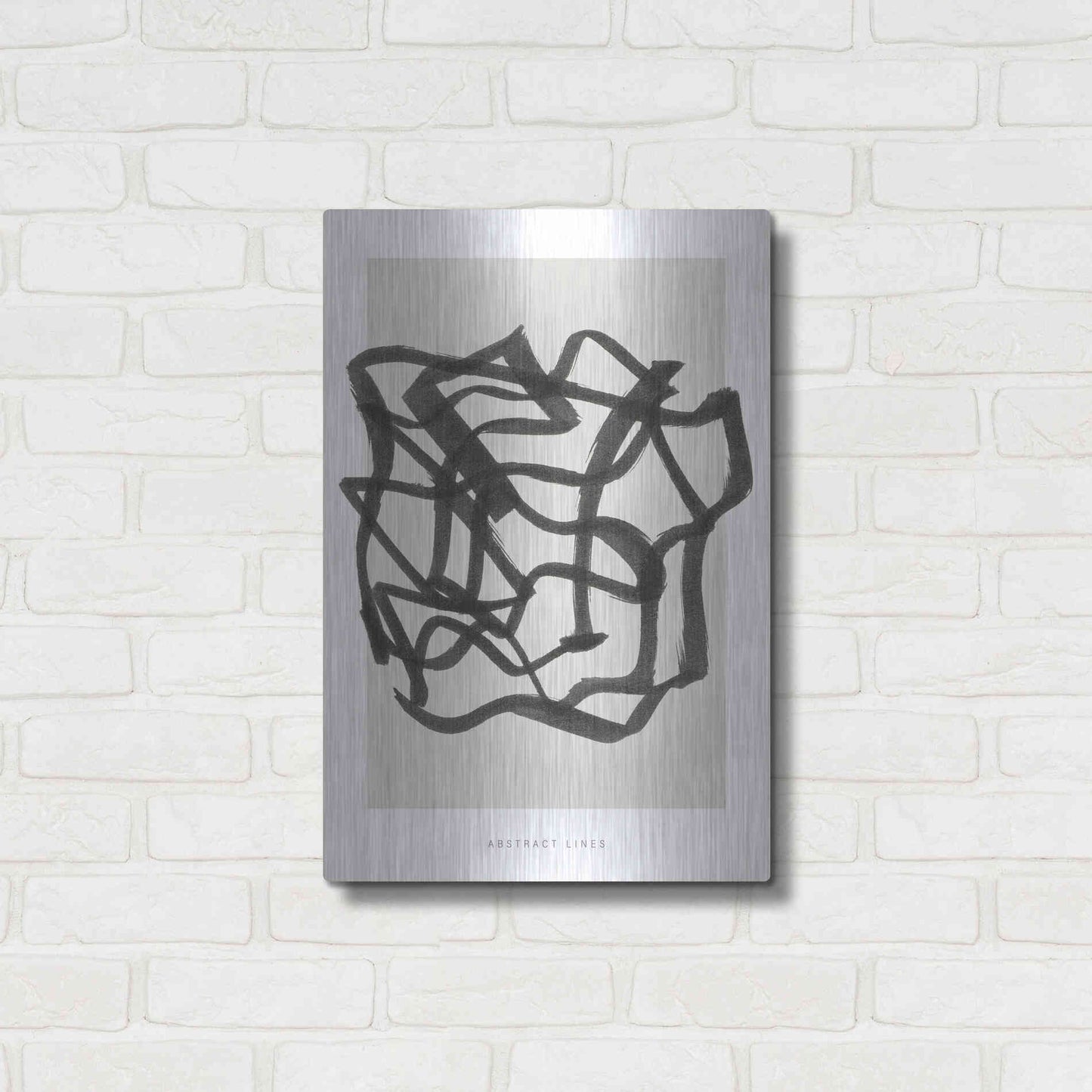 Luxe Metal Art 'Lines 1' by Design Fabrikken, Metal Wall Art,16x24