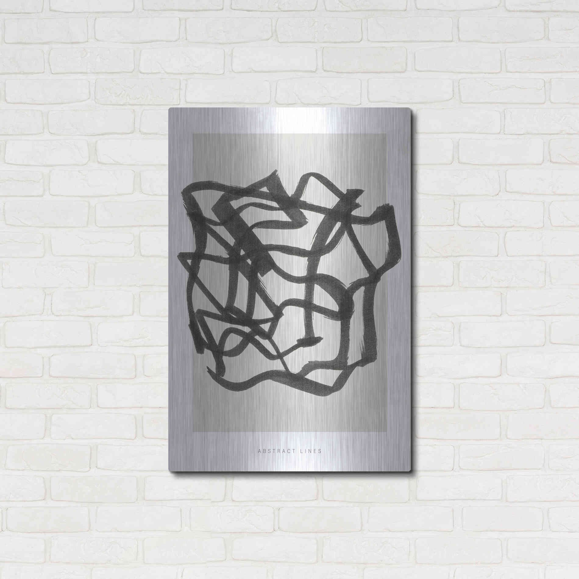 Luxe Metal Art 'Lines 1' by Design Fabrikken, Metal Wall Art,24x36