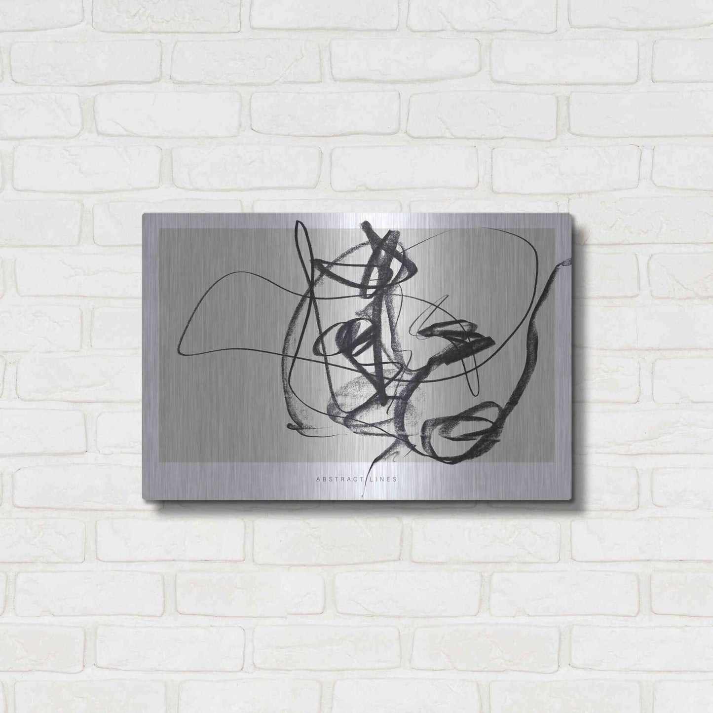 Luxe Metal Art 'Lines 2' by Design Fabrikken, Metal Wall Art,24x16
