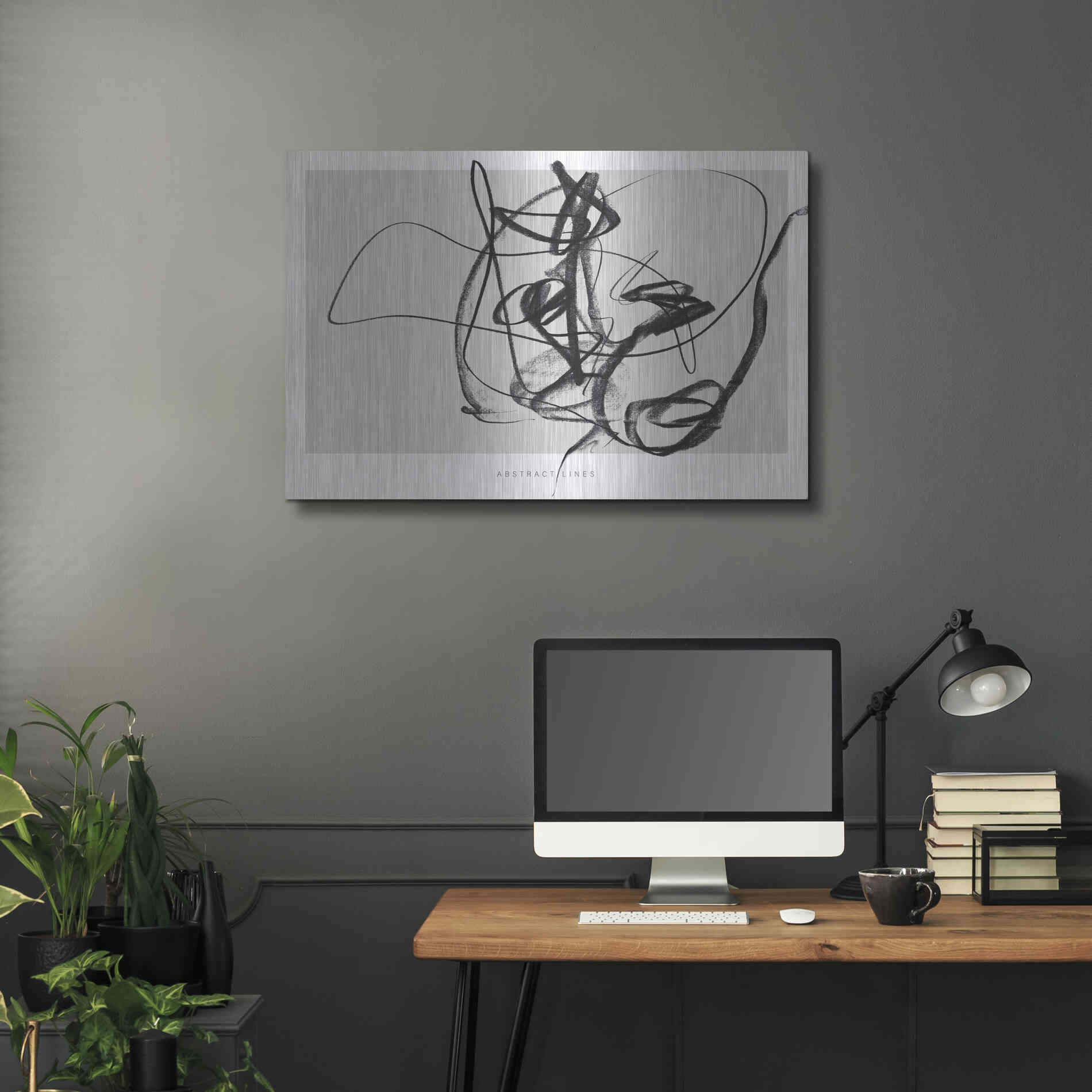 Luxe Metal Art 'Lines 2' by Design Fabrikken, Metal Wall Art,36x24