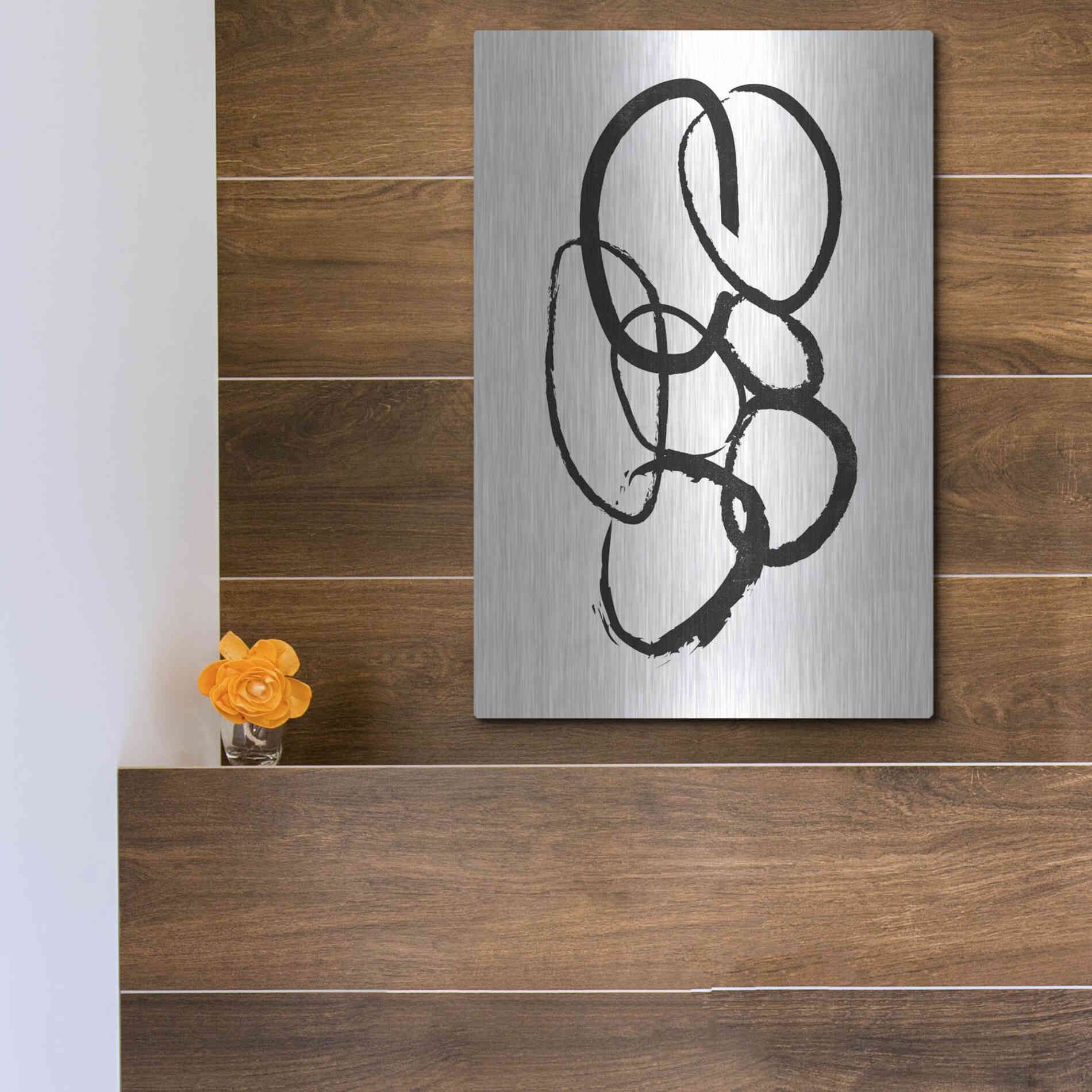 Luxe Metal Art 'Linked 1' by Design Fabrikken, Metal Wall Art,12x16