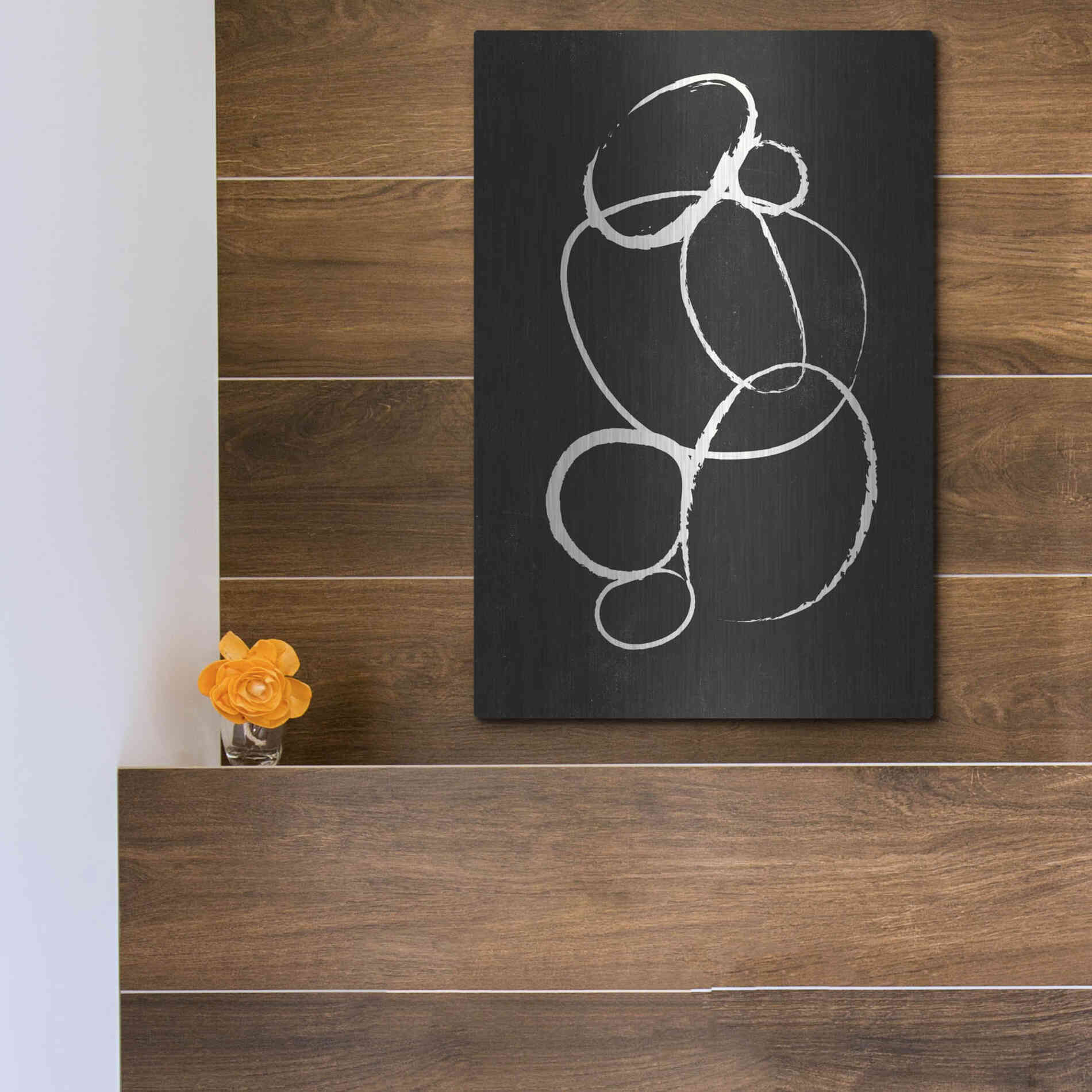 Luxe Metal Art 'Linked 2' by Design Fabrikken, Metal Wall Art,12x16