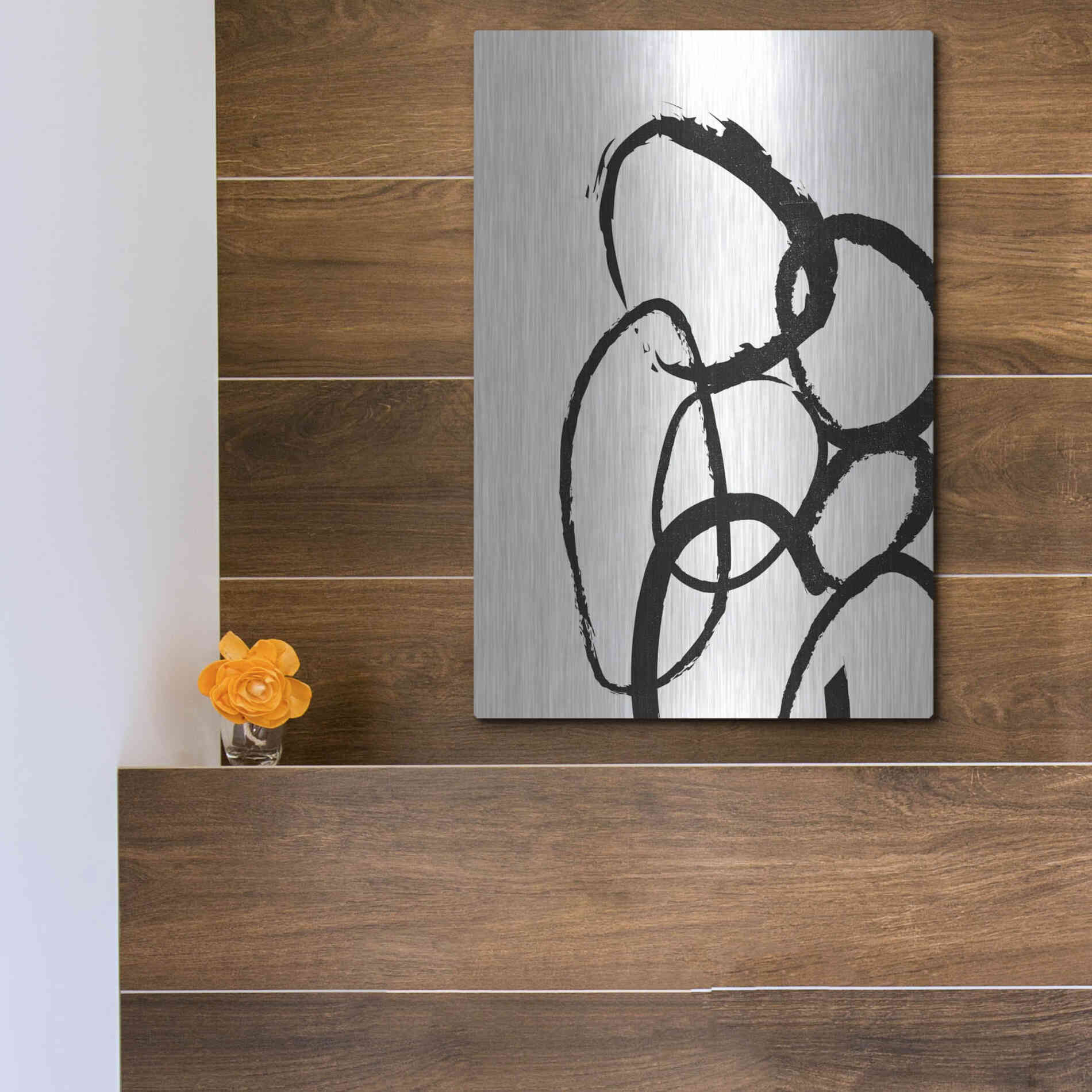 Luxe Metal Art 'Linked 3' by Design Fabrikken, Metal Wall Art,12x16