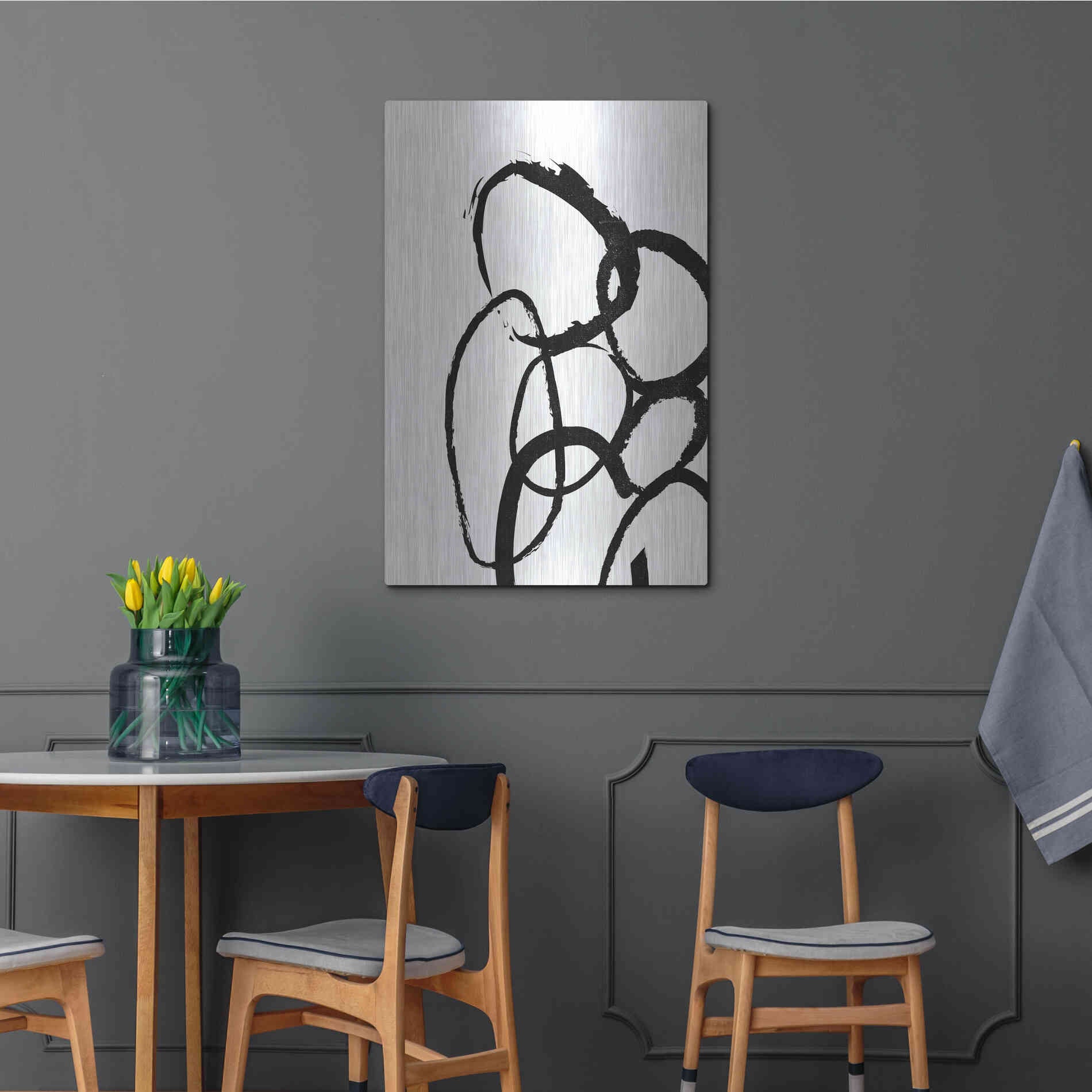 Luxe Metal Art 'Linked 3' by Design Fabrikken, Metal Wall Art,24x36