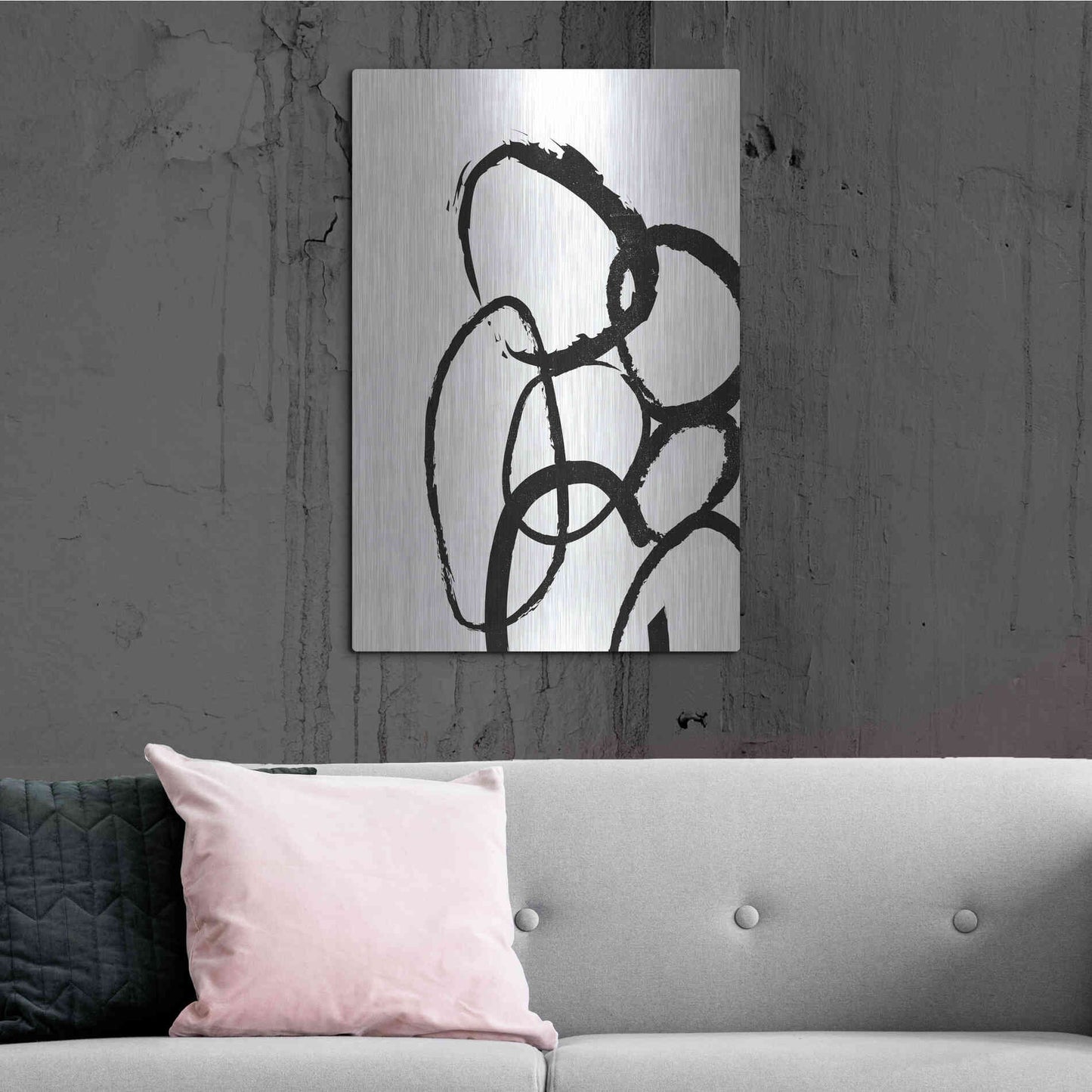 Luxe Metal Art 'Linked 3' by Design Fabrikken, Metal Wall Art,24x36