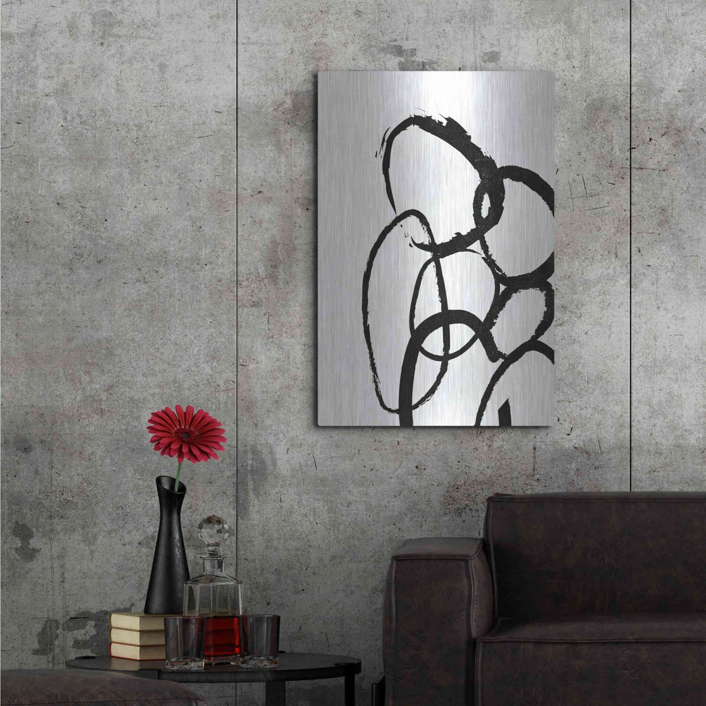 Luxe Metal Art 'Linked 3' by Design Fabrikken, Metal Wall Art,24x36