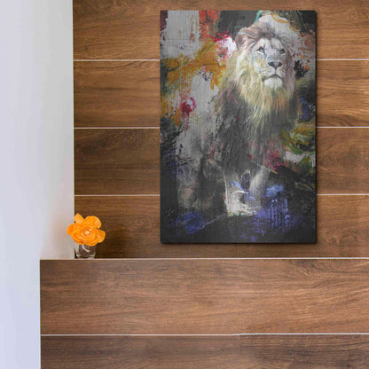 Luxe Metal Art 'Lion' by Design Fabrikken, Metal Wall Art,12x16