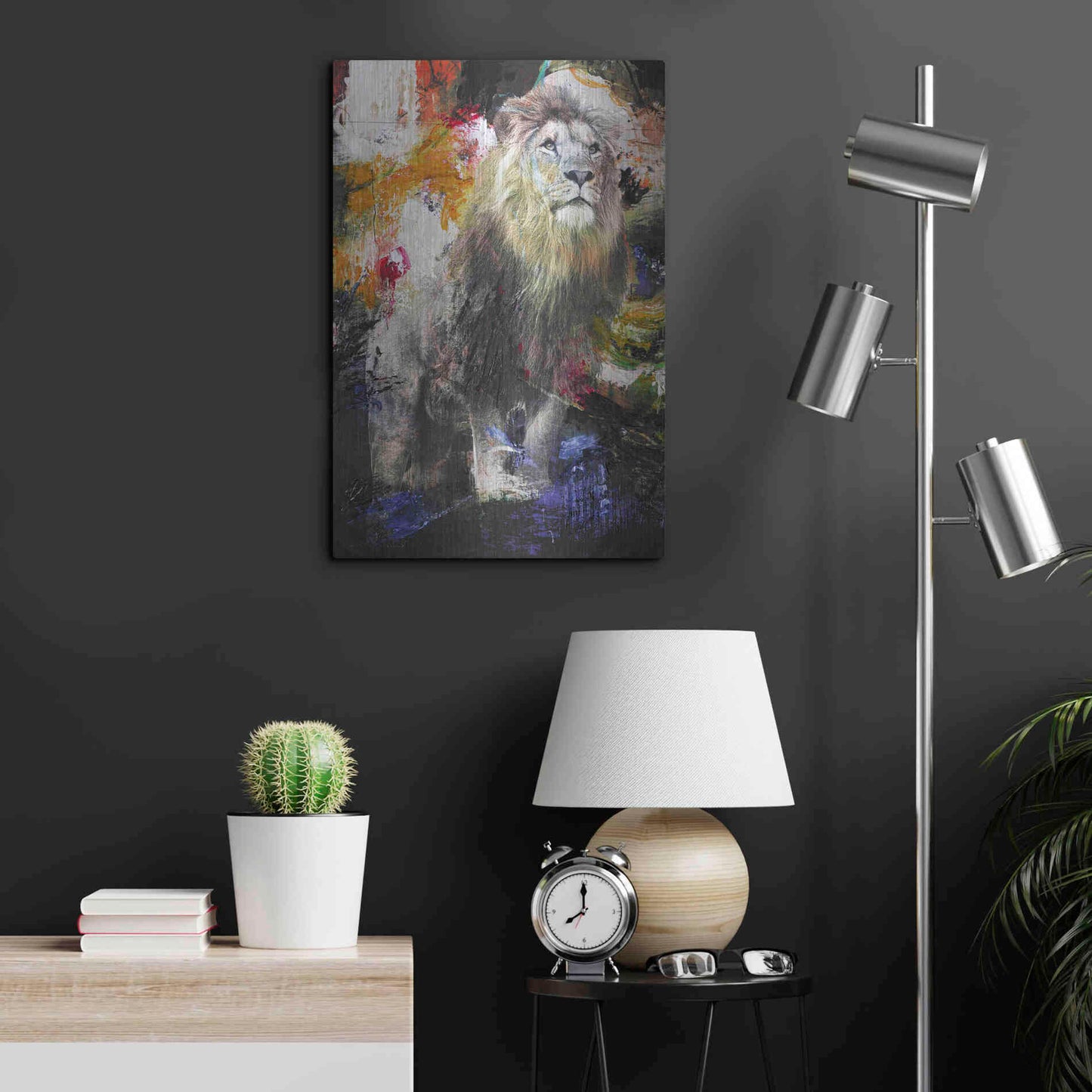 Luxe Metal Art 'Lion' by Design Fabrikken, Metal Wall Art,16x24