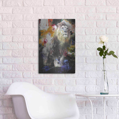 Luxe Metal Art 'Lion' by Design Fabrikken, Metal Wall Art,16x24