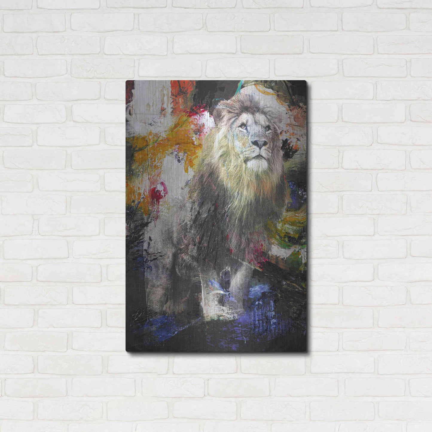 Luxe Metal Art 'Lion' by Design Fabrikken, Metal Wall Art,24x36