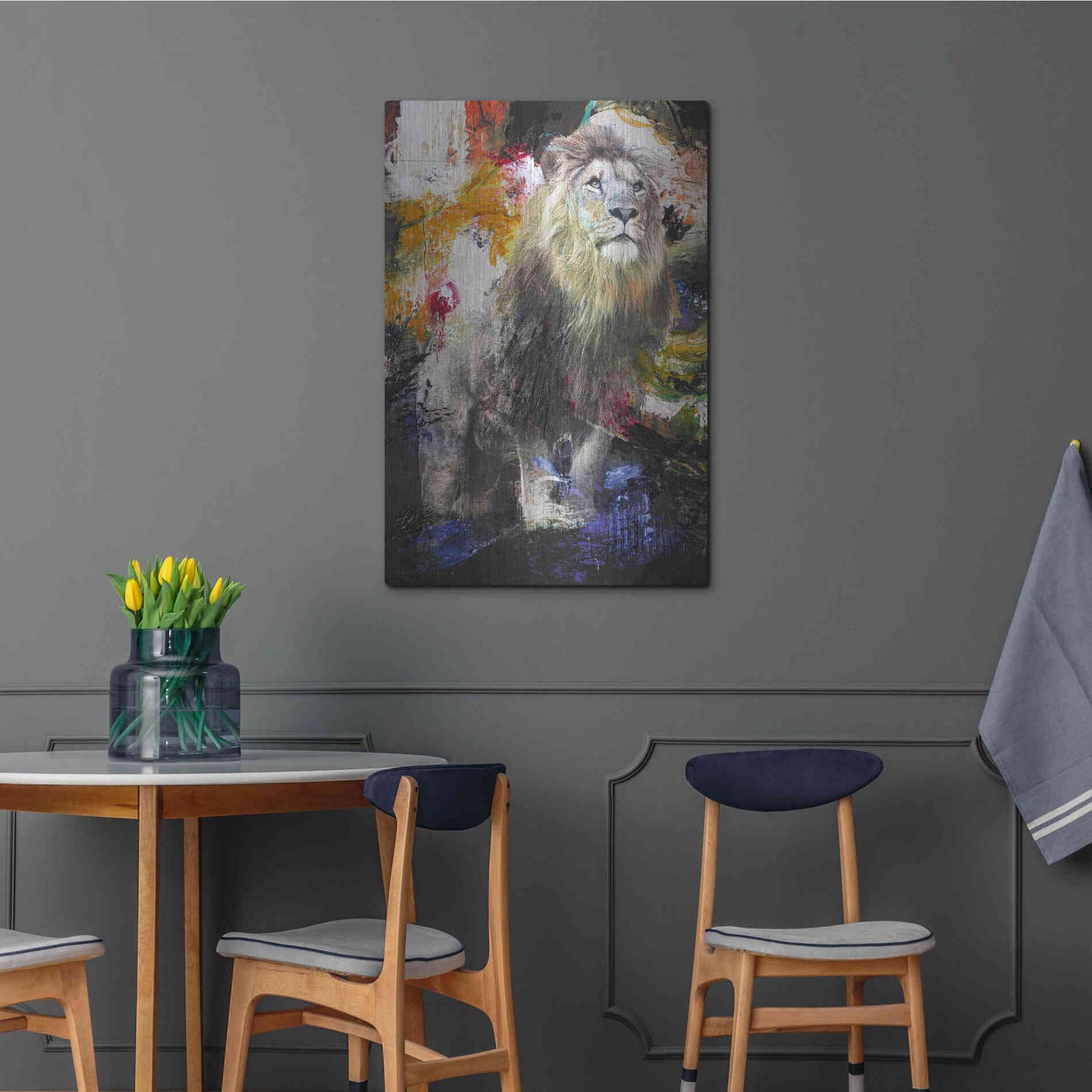 Luxe Metal Art 'Lion' by Design Fabrikken, Metal Wall Art,24x36