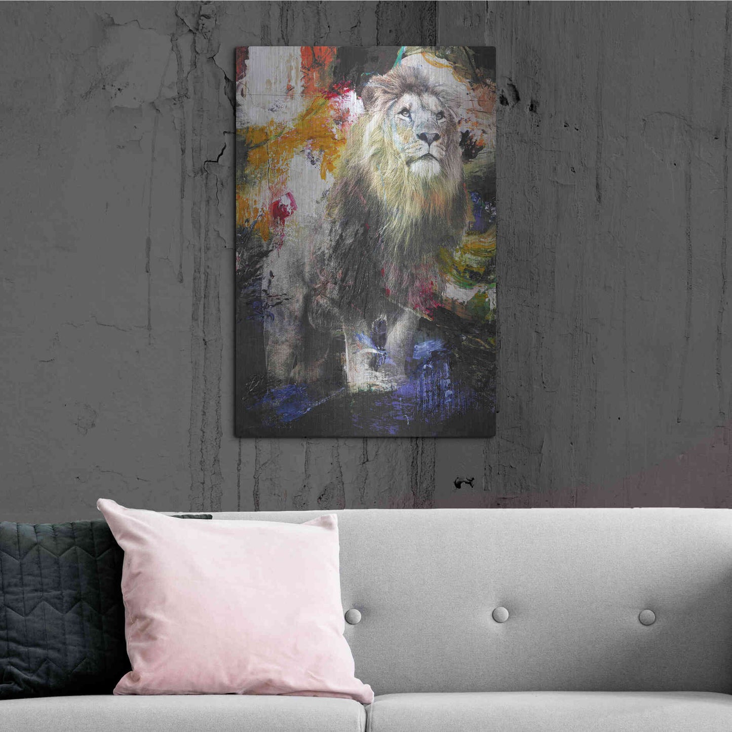 Luxe Metal Art 'Lion' by Design Fabrikken, Metal Wall Art,24x36