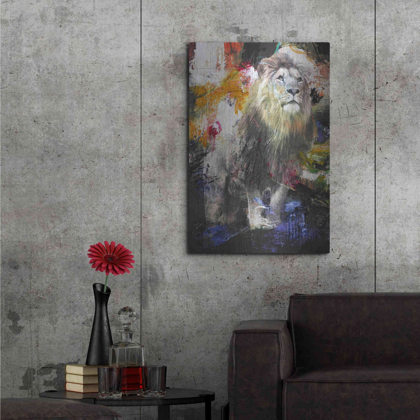 Luxe Metal Art 'Lion' by Design Fabrikken, Metal Wall Art,24x36