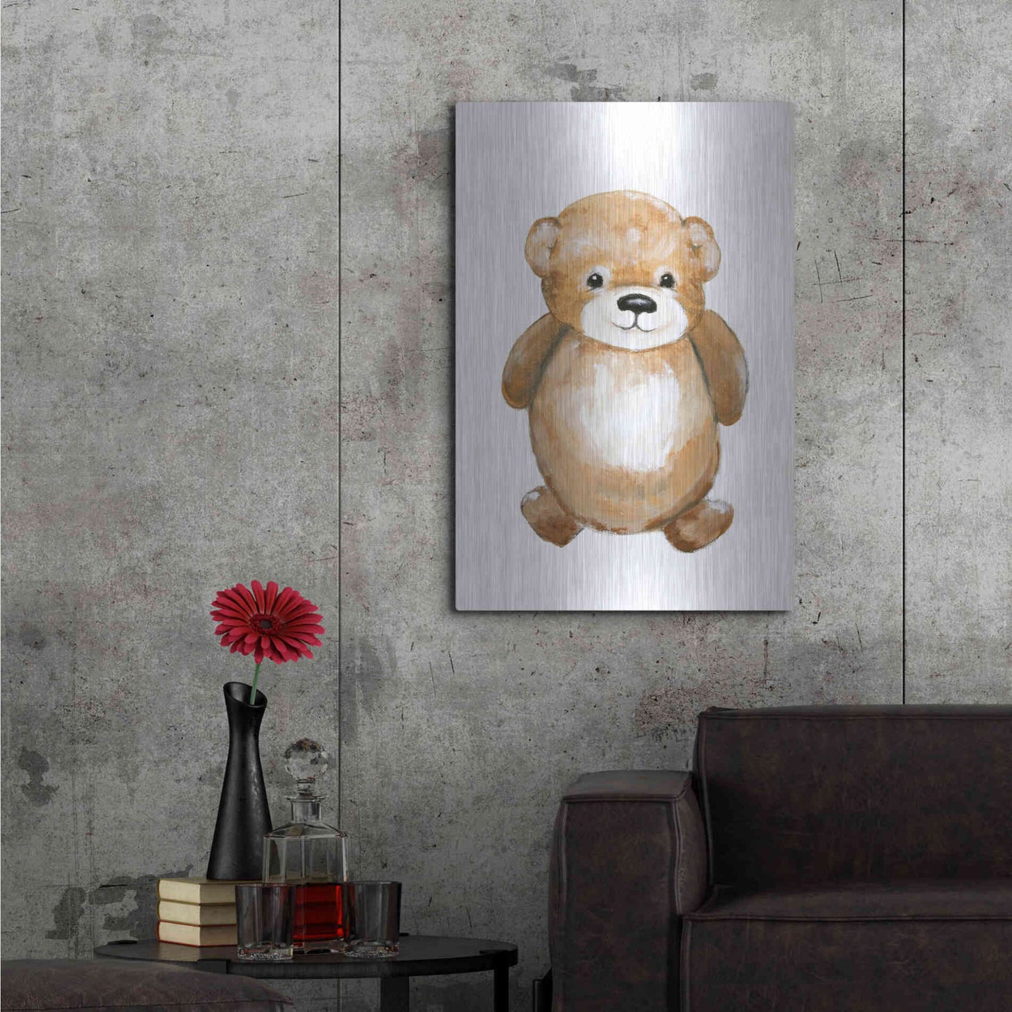 Luxe Metal Art 'Little Bear' by Design Fabrikken, Metal Wall Art,24x36