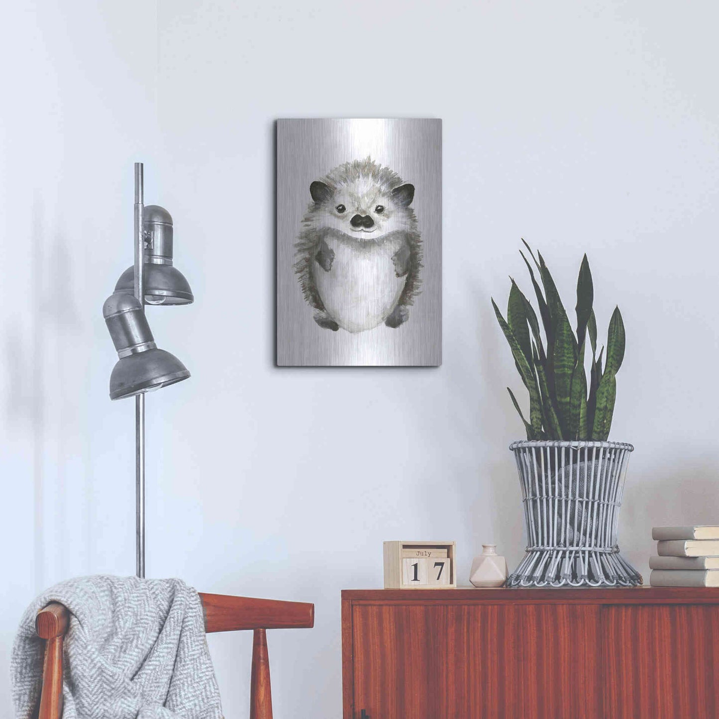 Luxe Metal Art 'Little Hedgehog' by Design Fabrikken, Metal Wall Art,16x24