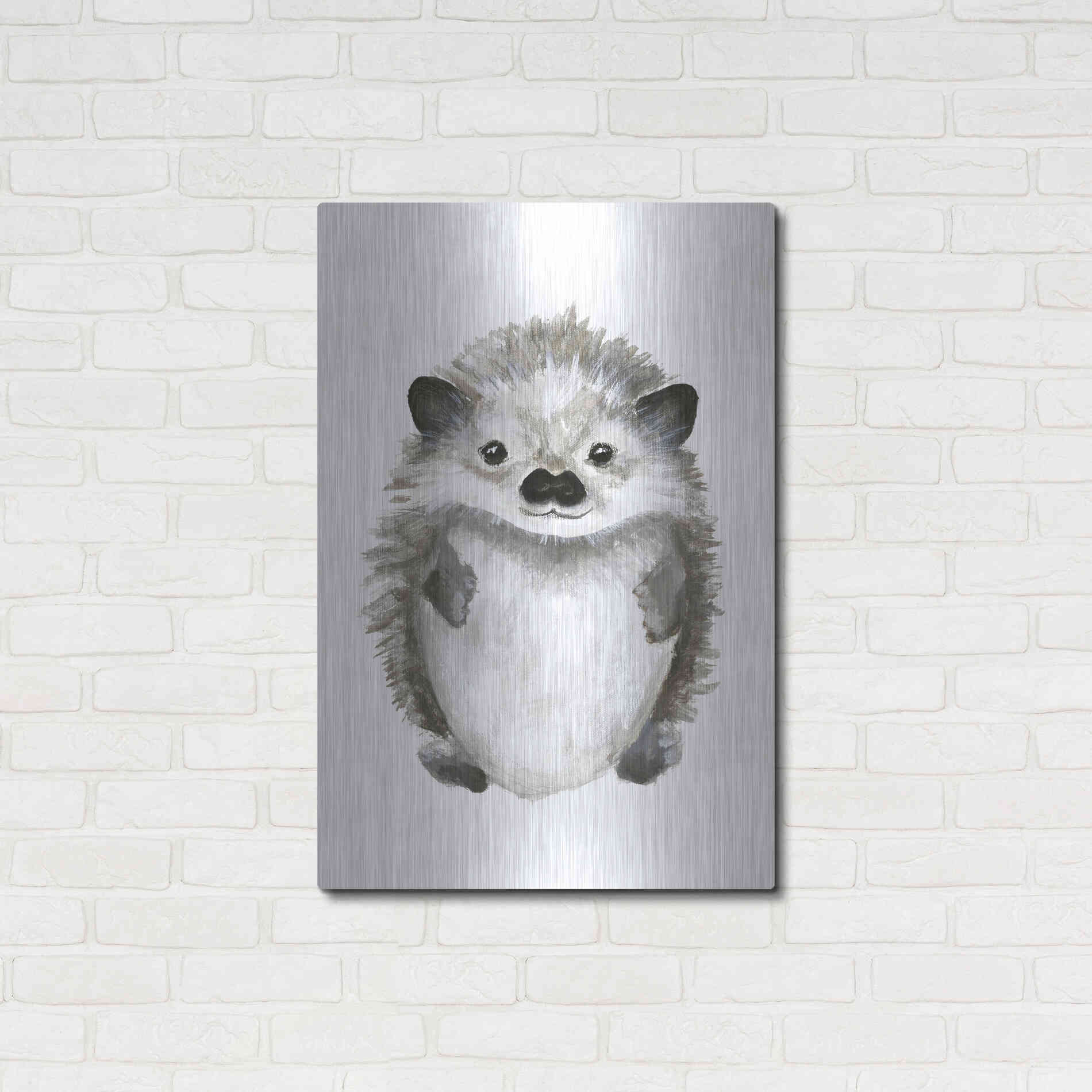 Luxe Metal Art 'Little Hedgehog' by Design Fabrikken, Metal Wall Art,24x36