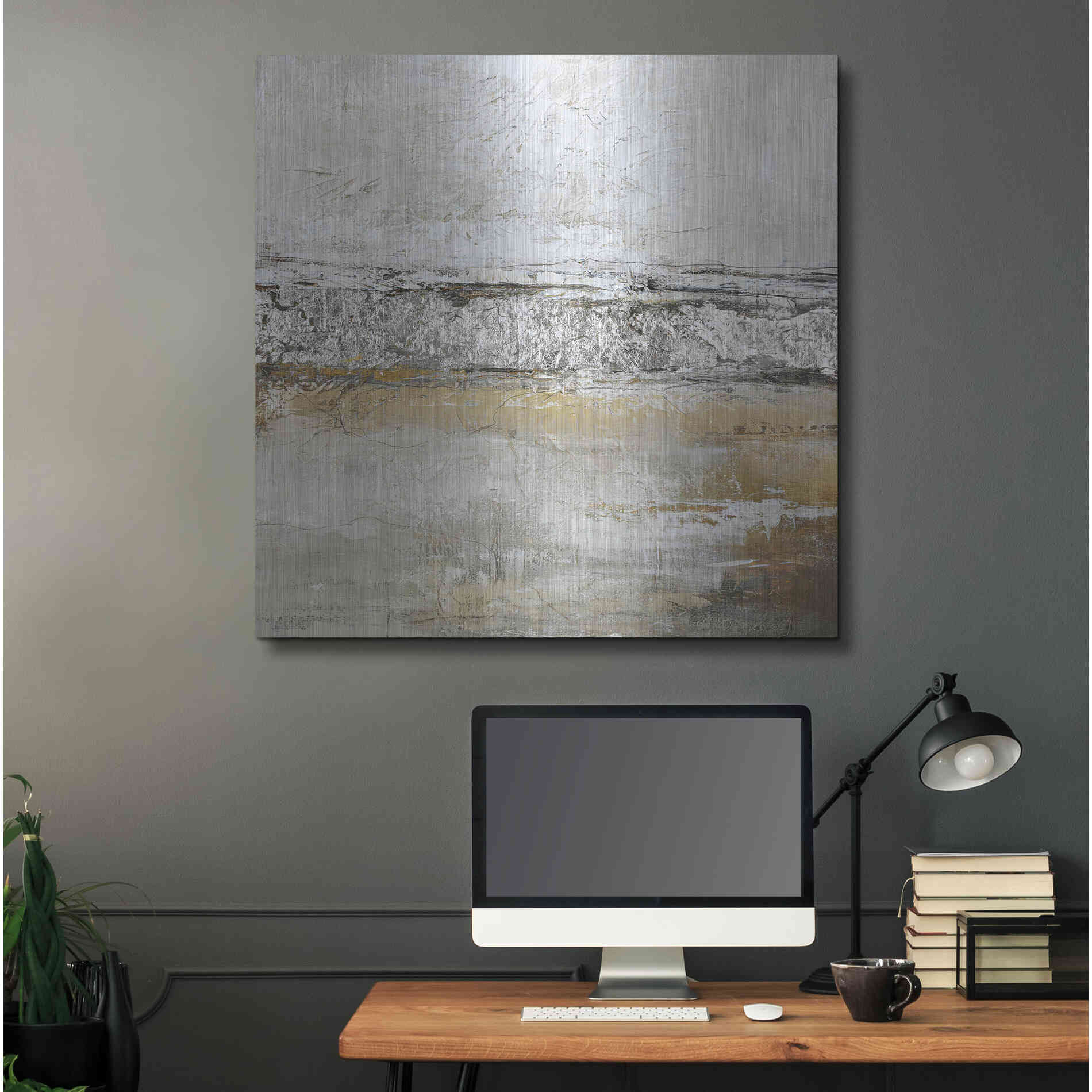 Luxe Metal Art 'Low Limit Silver' by Design Fabrikken, Metal Wall Art,36x36