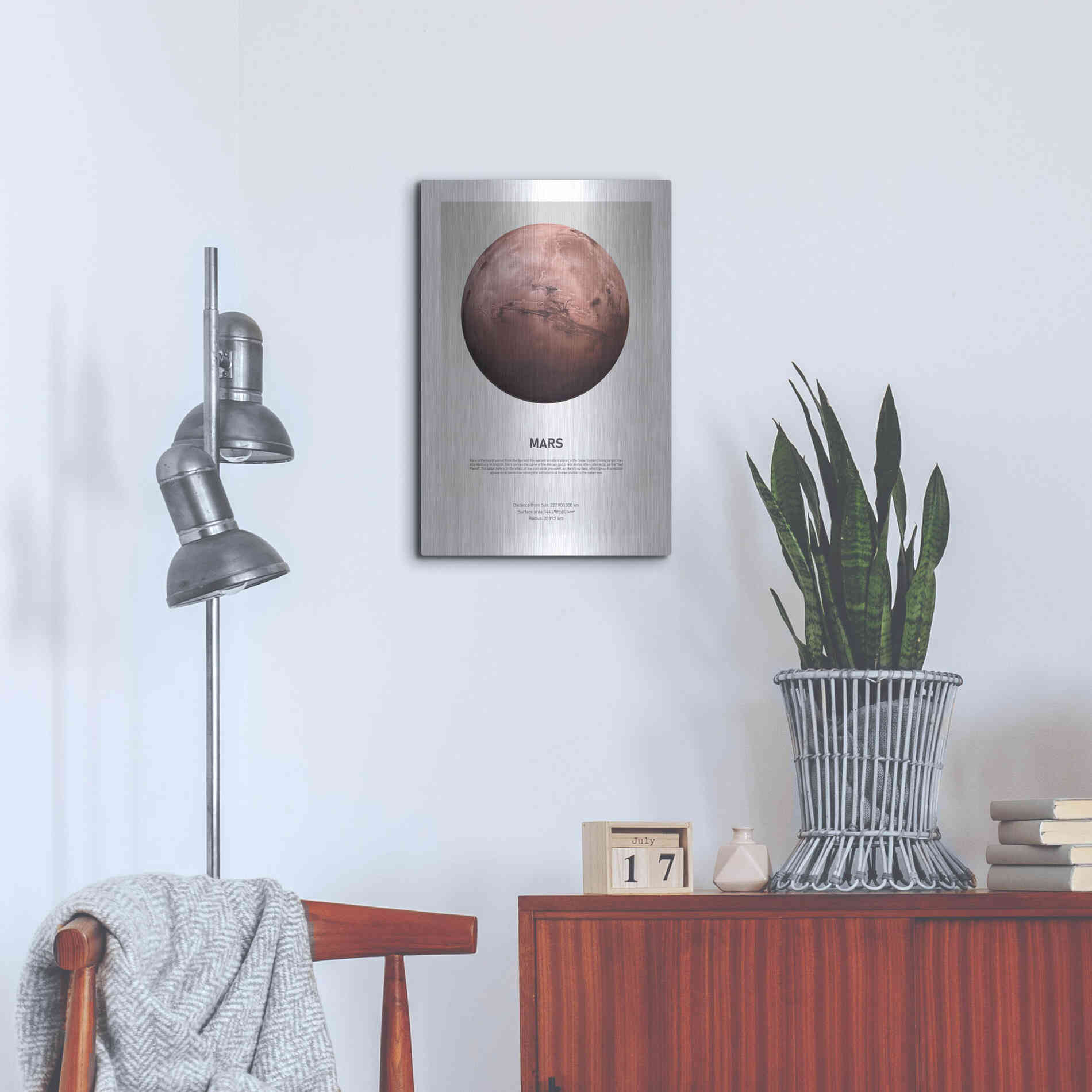 Luxe Metal Art 'Mars Light' by Design Fabrikken, Metal Wall Art,16x24