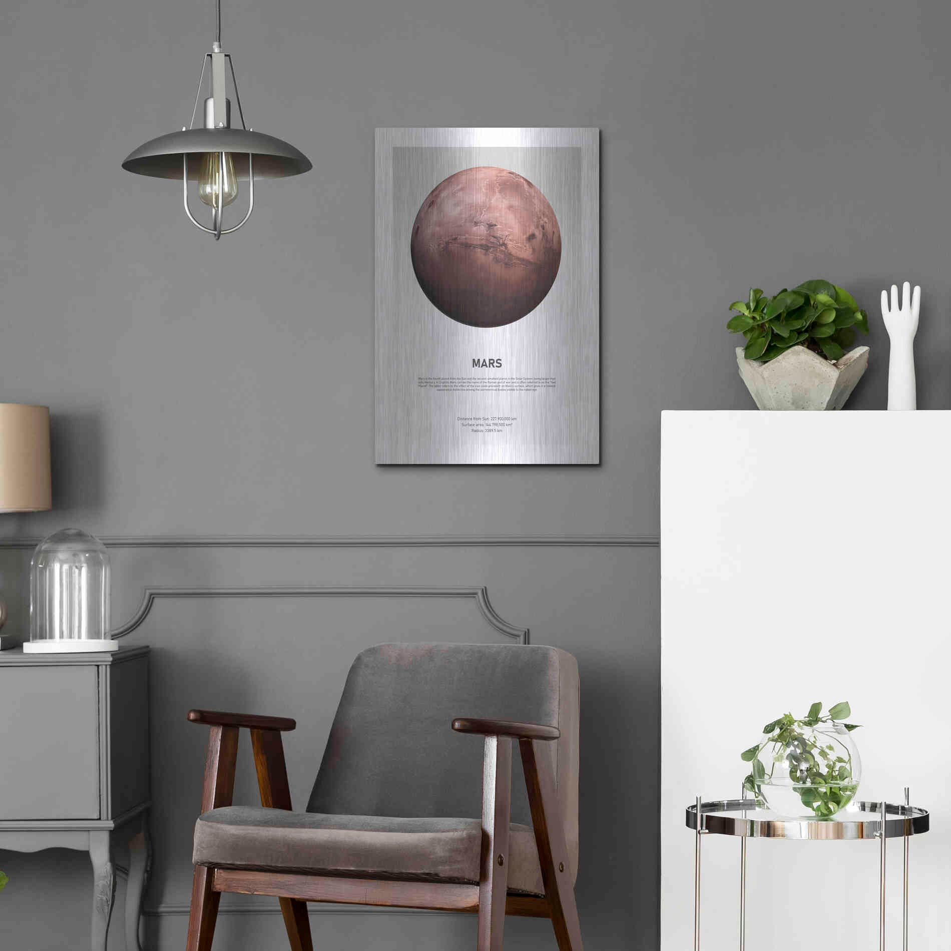 Luxe Metal Art 'Mars Light' by Design Fabrikken, Metal Wall Art,16x24