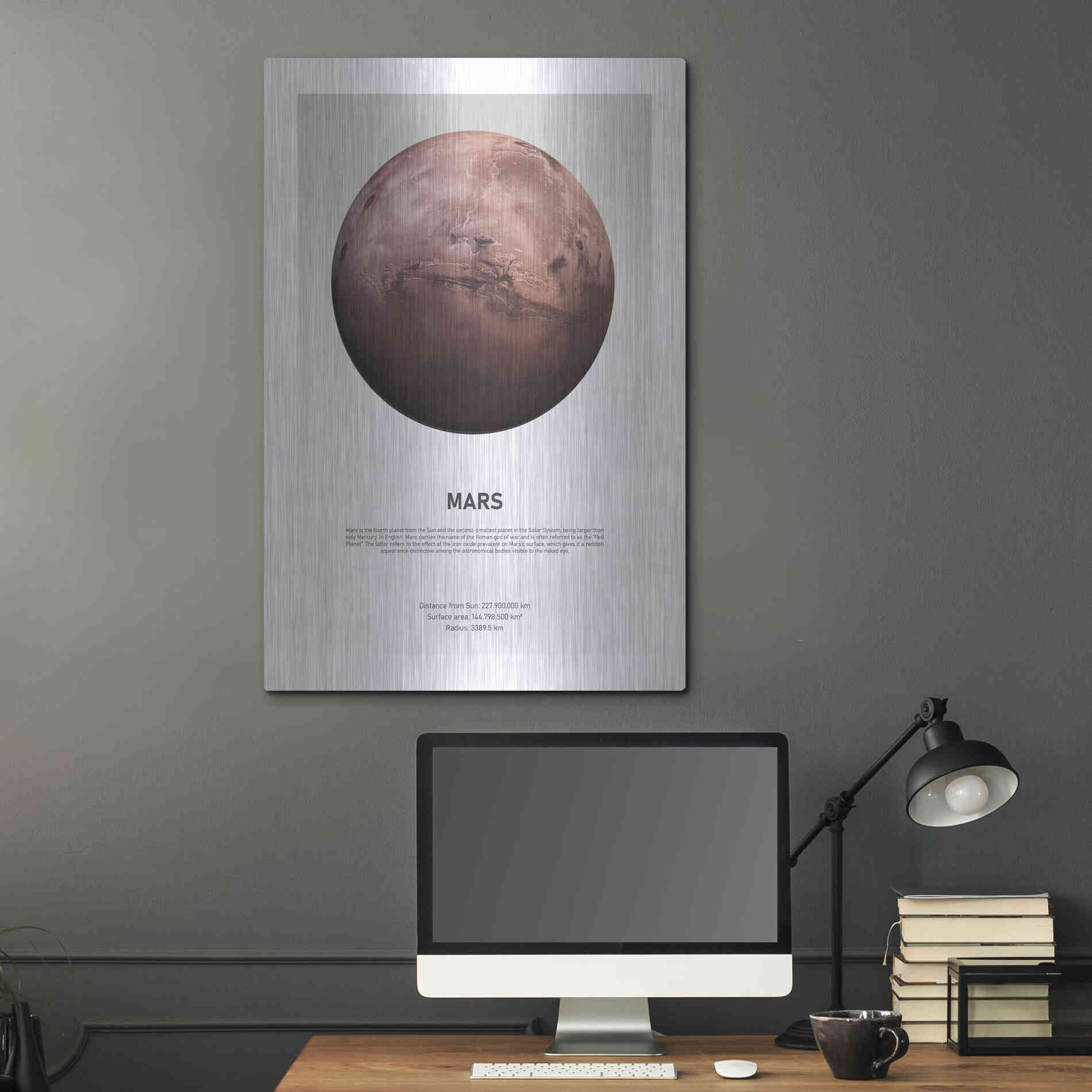 Luxe Metal Art 'Mars Light' by Design Fabrikken, Metal Wall Art,24x36