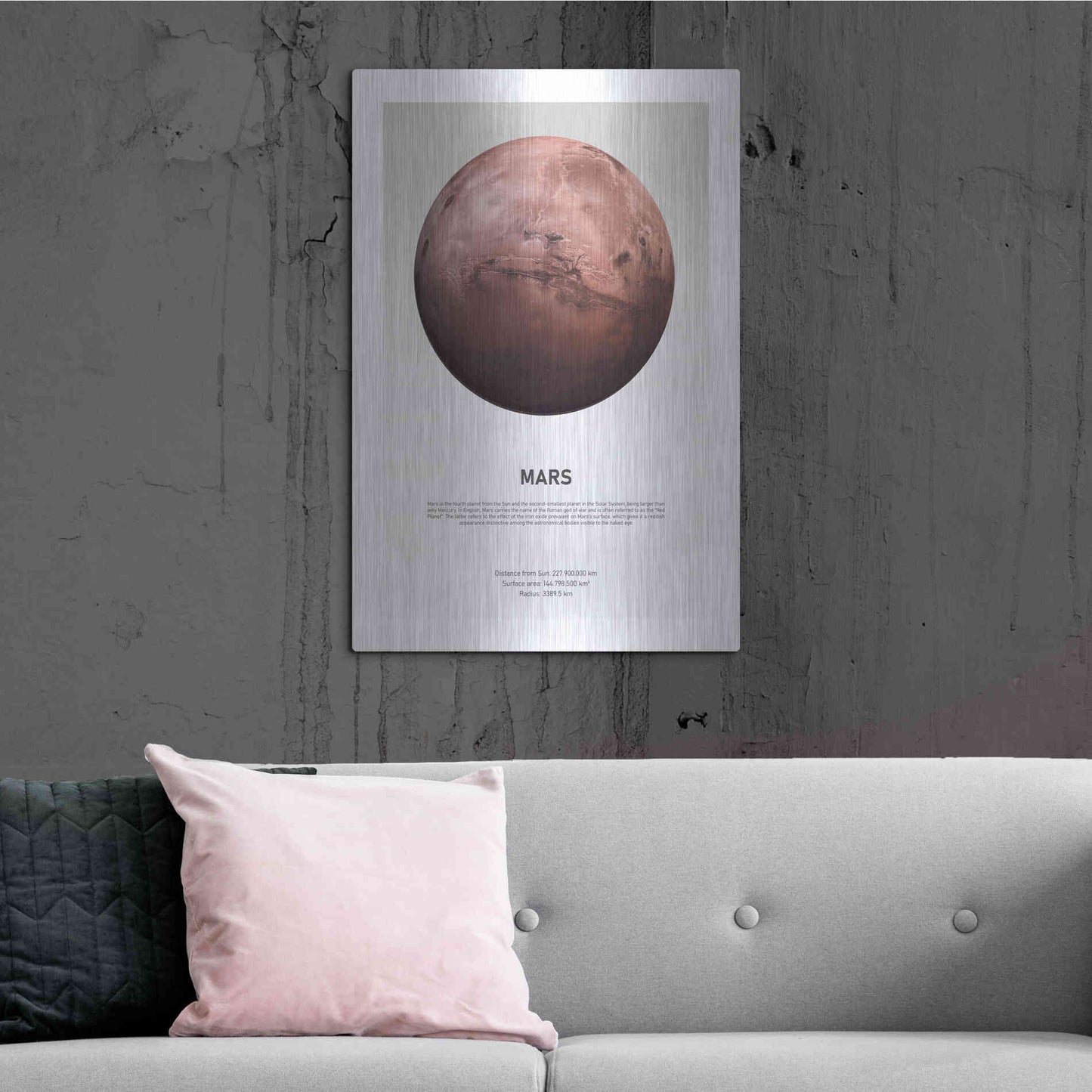 Luxe Metal Art 'Mars Light' by Design Fabrikken, Metal Wall Art,24x36