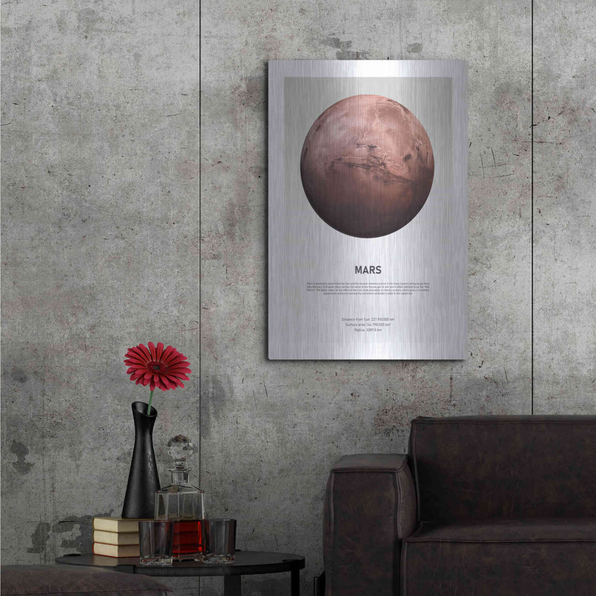 Luxe Metal Art 'Mars Light' by Design Fabrikken, Metal Wall Art,24x36