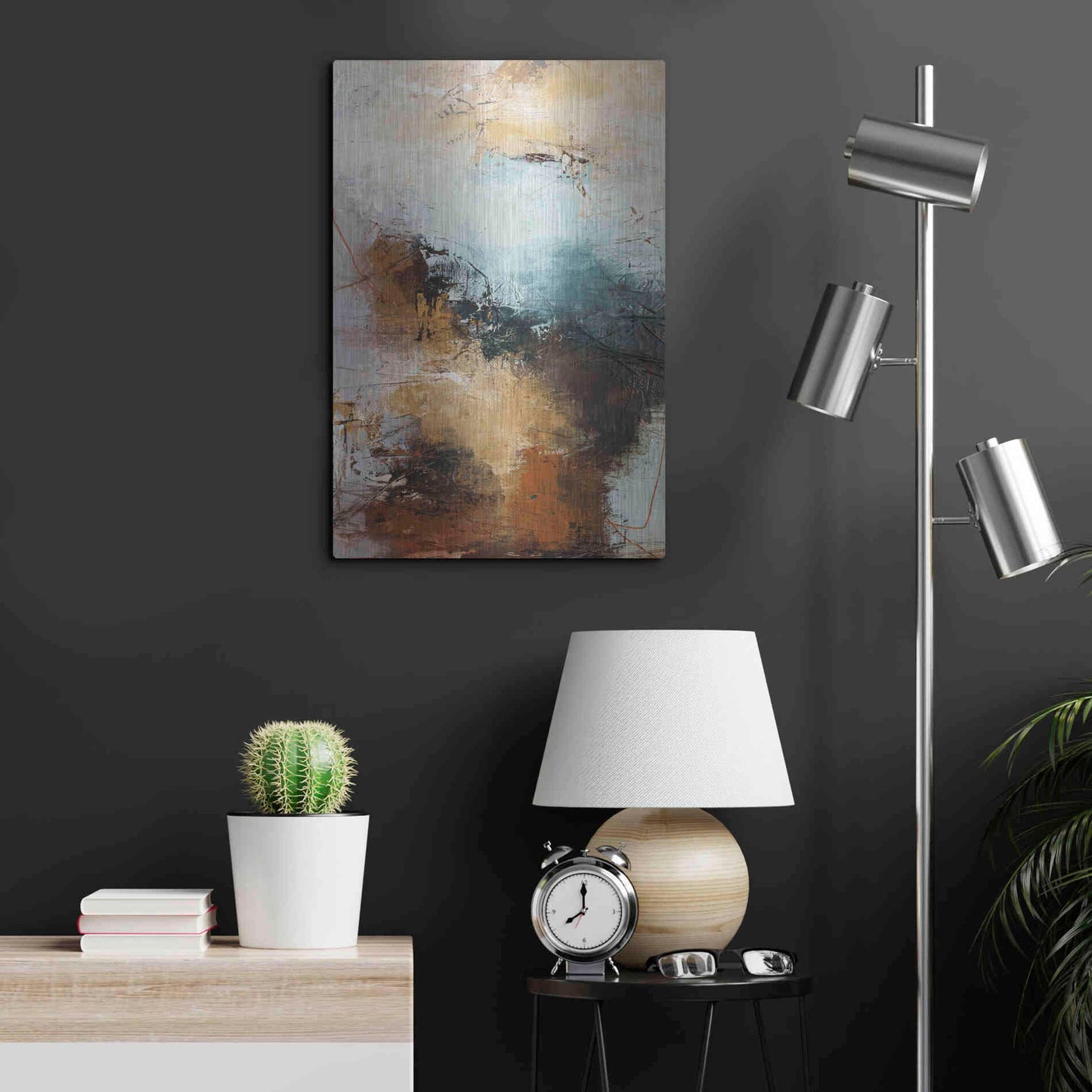 Luxe Metal Art 'Milestone 3 Blue' by Design Fabrikken, Metal Wall Art,16x24