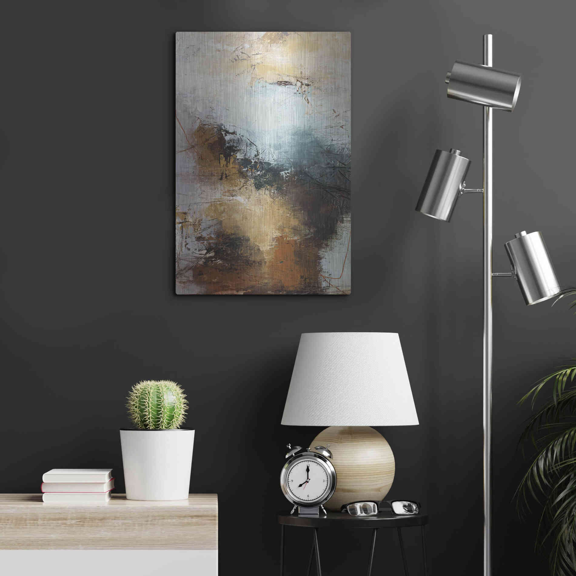 Luxe Metal Art 'Milestone 3 Blue' by Design Fabrikken, Metal Wall Art,16x24