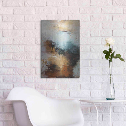 Luxe Metal Art 'Milestone 3 Blue' by Design Fabrikken, Metal Wall Art,16x24
