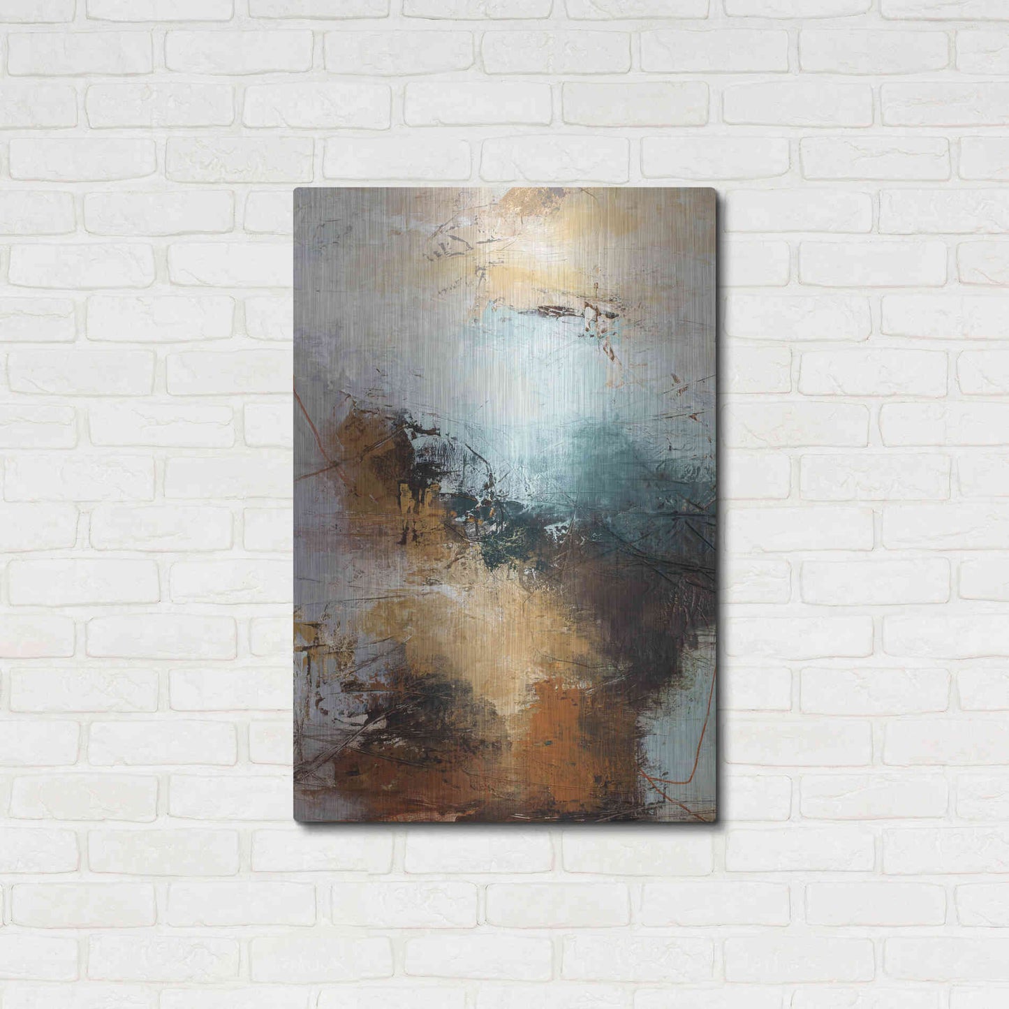 Luxe Metal Art 'Milestone 3 Blue' by Design Fabrikken, Metal Wall Art,24x36