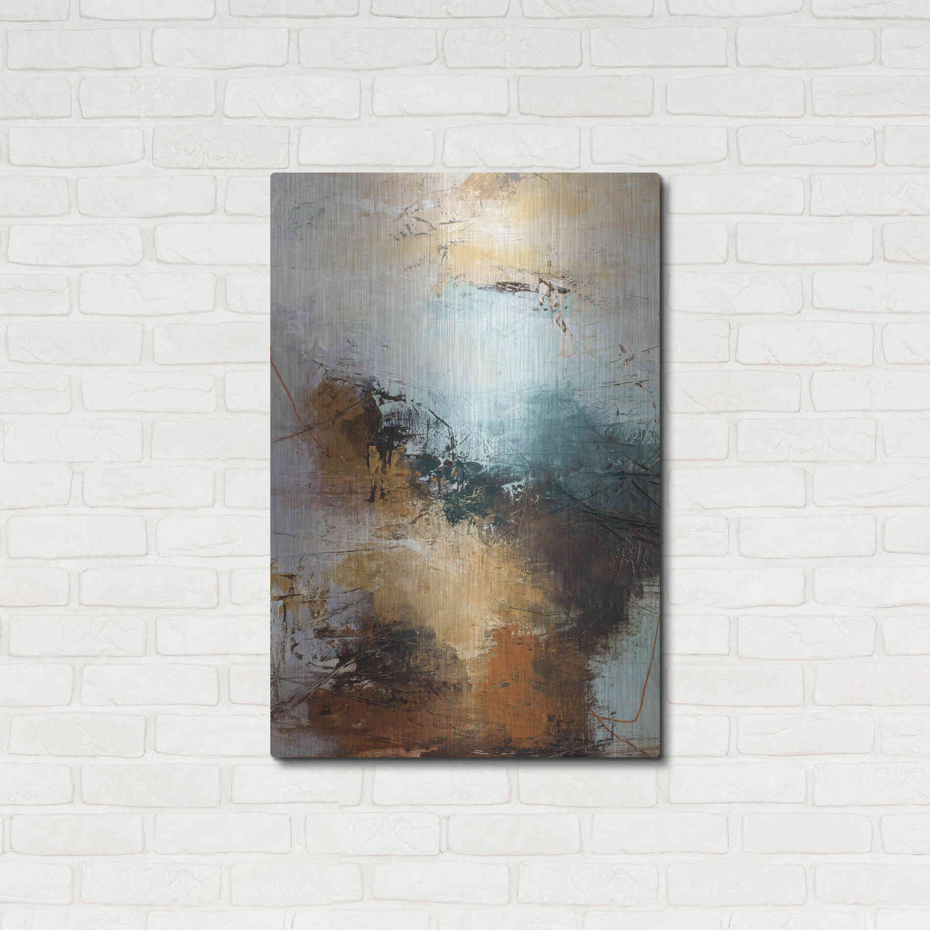 Luxe Metal Art 'Milestone 3 Blue' by Design Fabrikken, Metal Wall Art,24x36